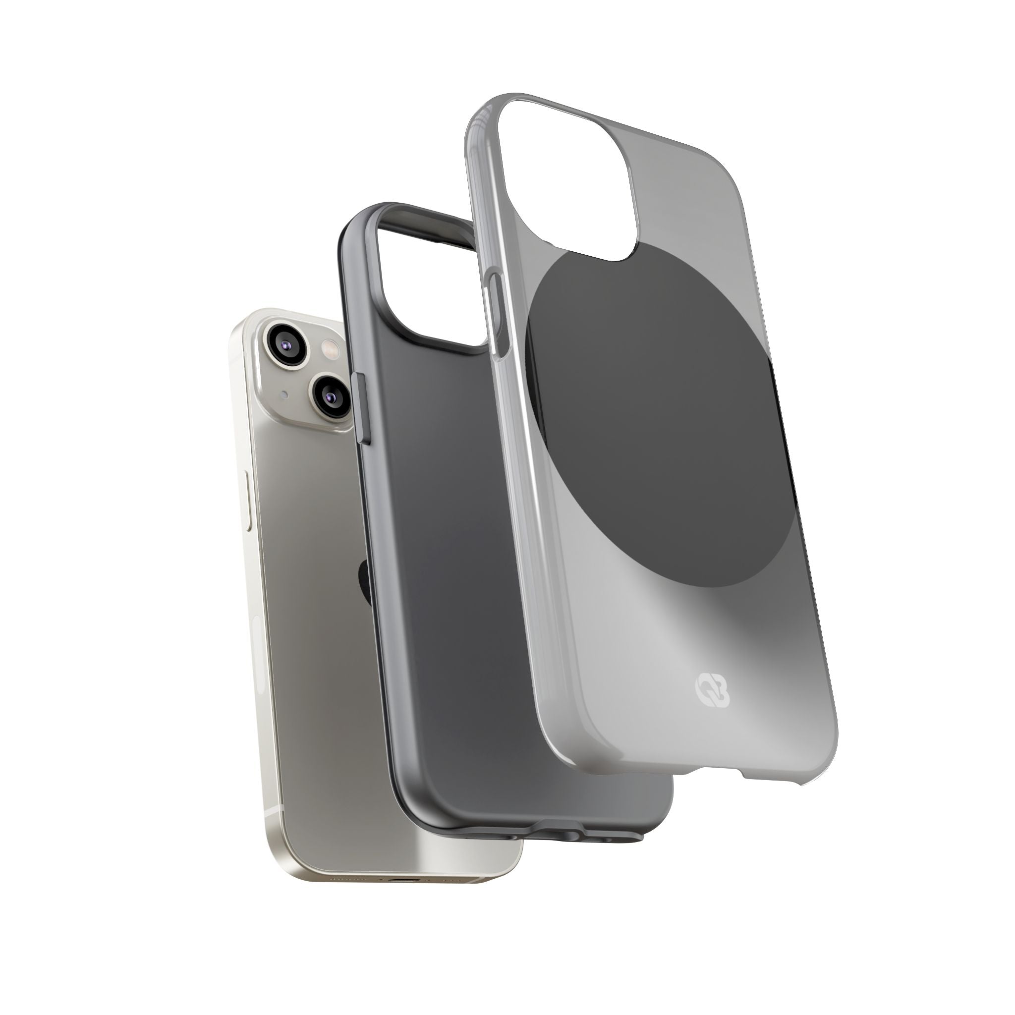 Grey Tough Phone Case for iPhone - Matte Onyx Sphere