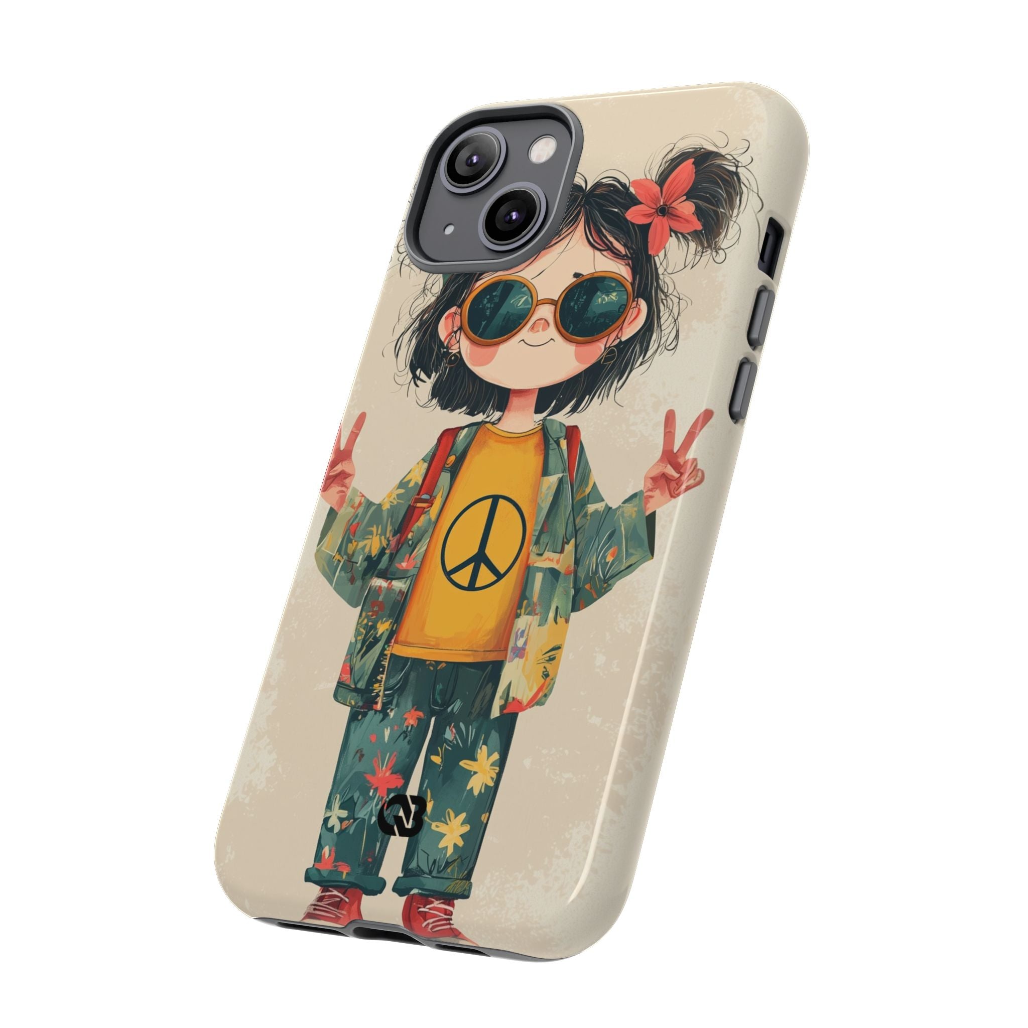 Retro Peace Girl · Tough Phone Case for iPhone