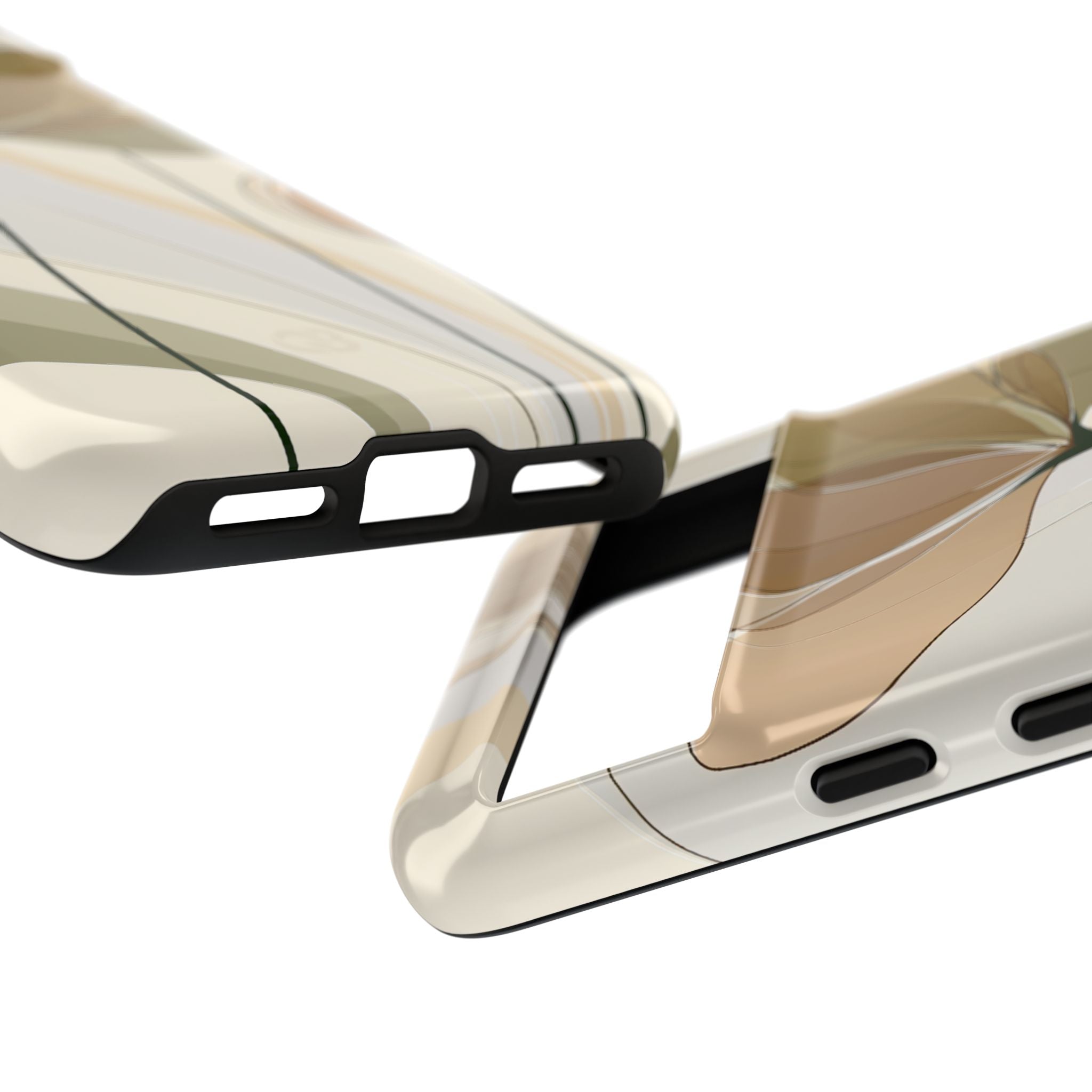 Beige Tough Phone Case for Google Pixel - Muted Ochre Petals