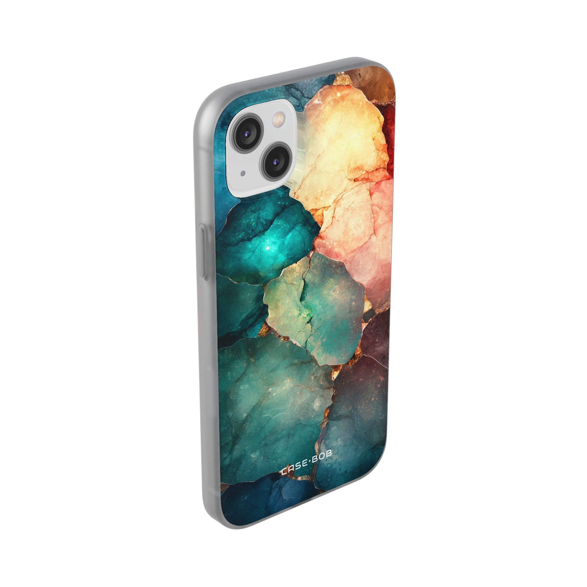 Teal Mosaic Veins iPhone 14 Plus Case - Soft