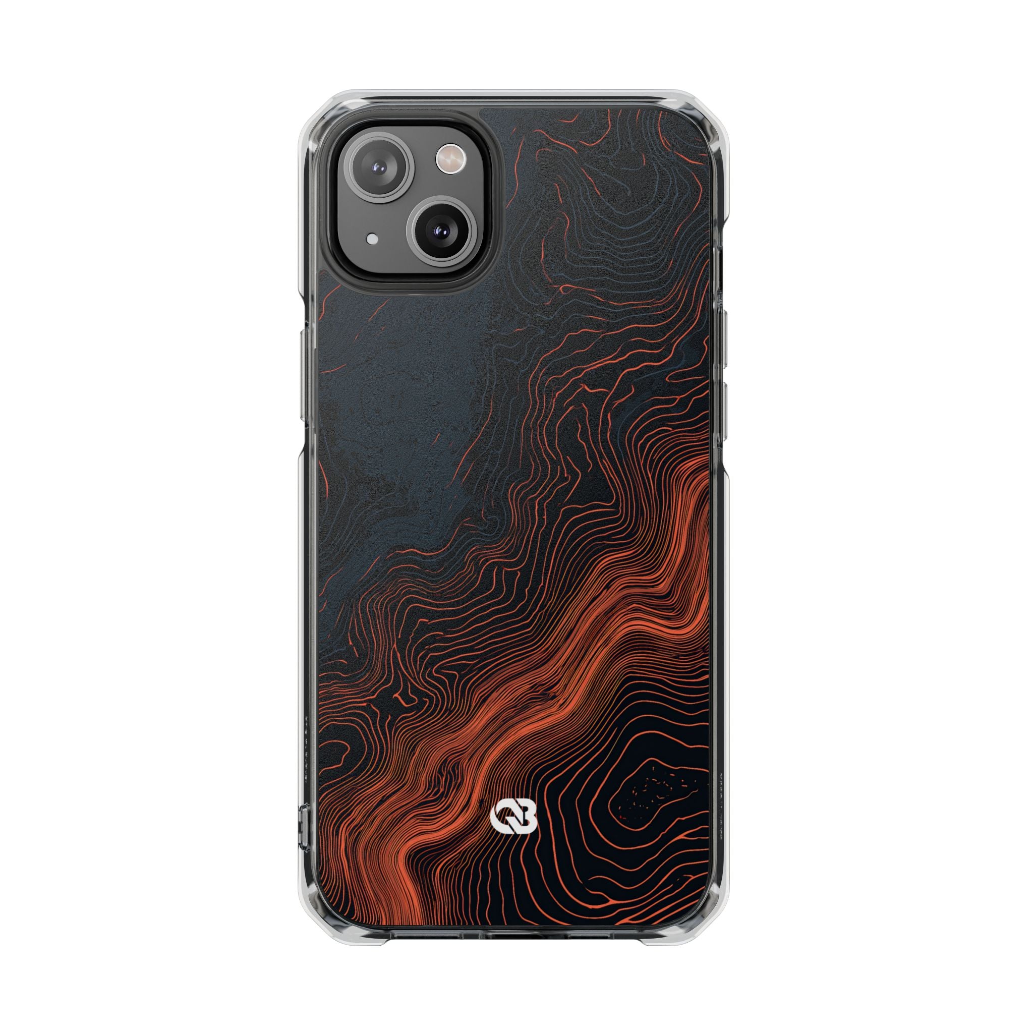 Black Impact MagSafe Phone Case for iPhone - Volcanic Basalt Map