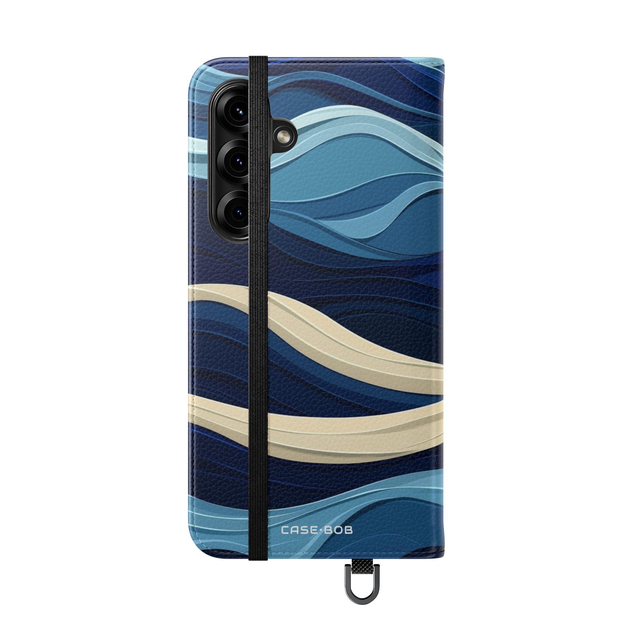 Blue Wave Flow - Samsung S25+ Case - Wallet