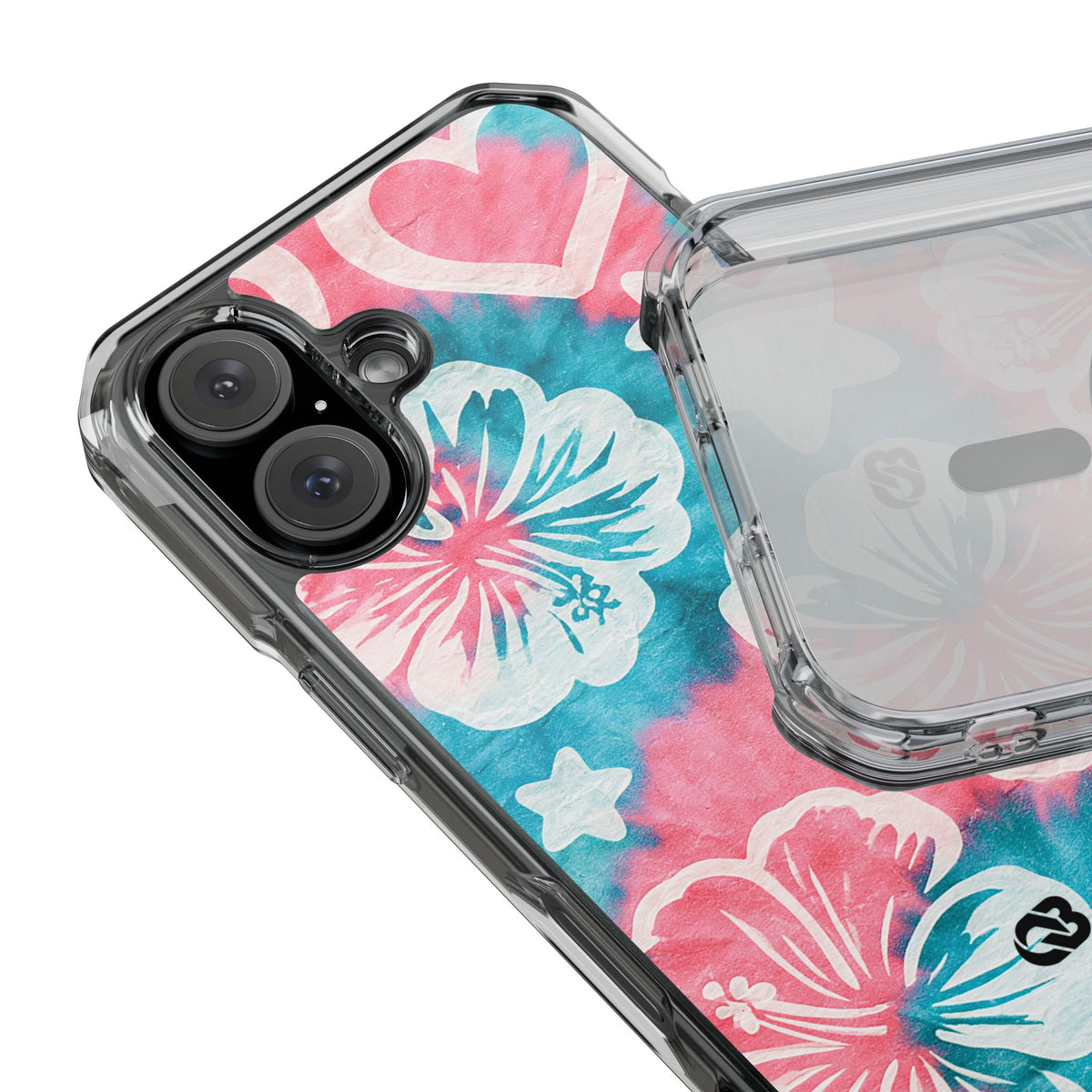 Tropical Hibiscus Bloom · Clear Impact Magnetic Phone Case for iPhone · Teal