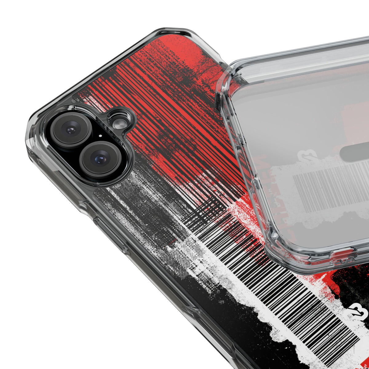 Distorted Barcode · Clear Impact Magnetic Phone Case for iPhone · Black