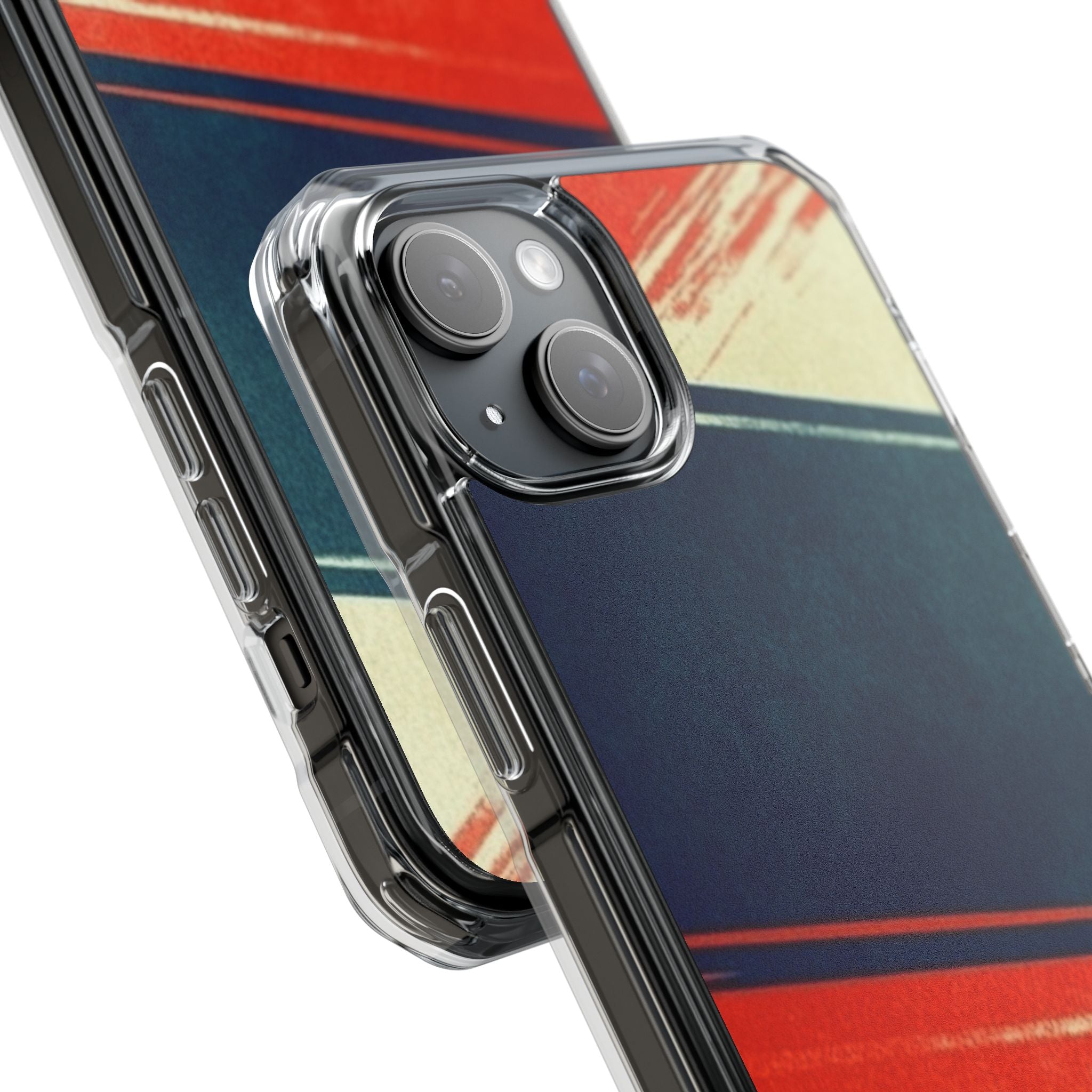 Blaues diagonales Bewegungsmuster iPhone 15 Plus Case - Impact