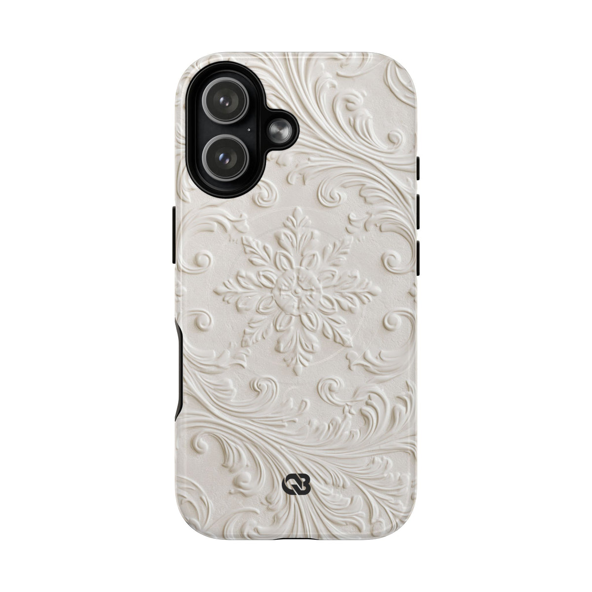Ivory Baroque Relief · Tough 2.0 Magnetic Phone Case for iPhone · White