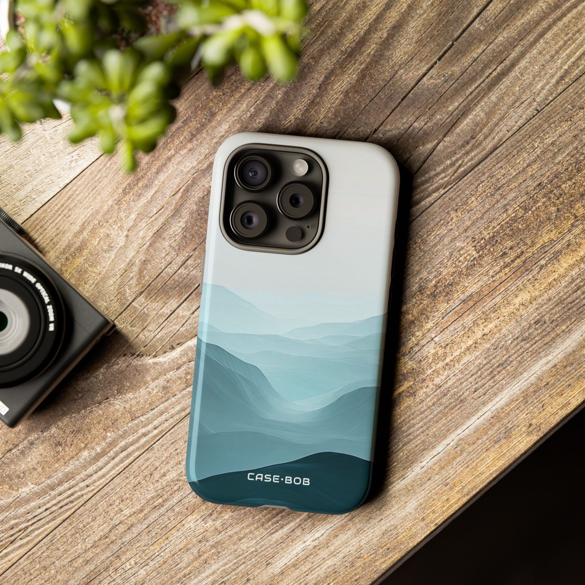 Teal Mist Mountains iPhone 15 Pro Case - Tough