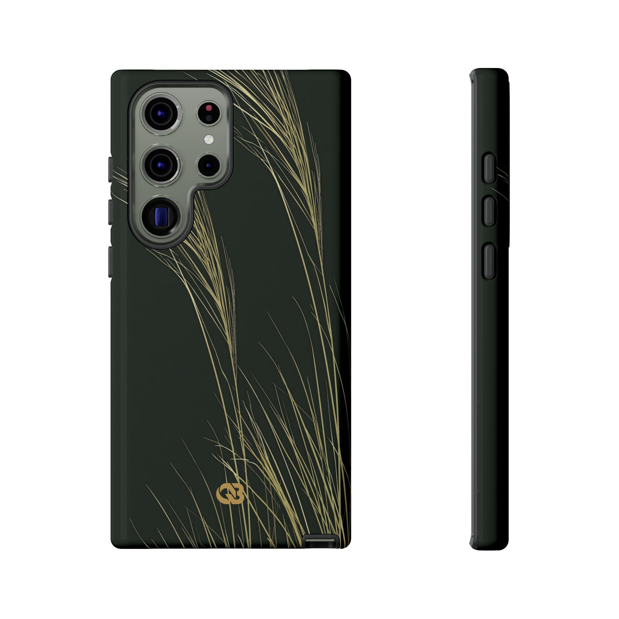 Green Tough Phone Case for Samsung - Midnight Gilded Grass