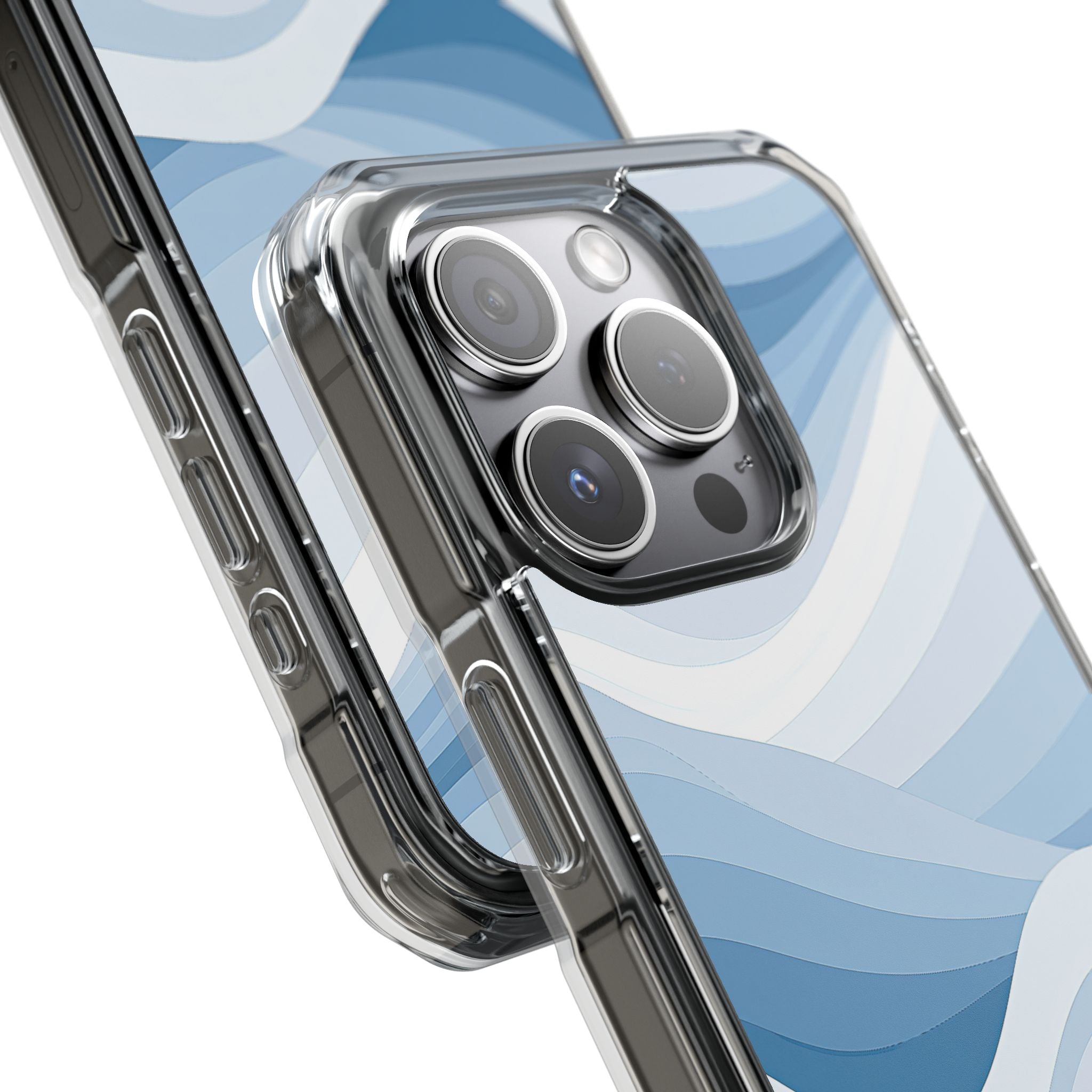 Blue Impact MagSafe Phone Case for iPhone - Glacial Indigo Flow