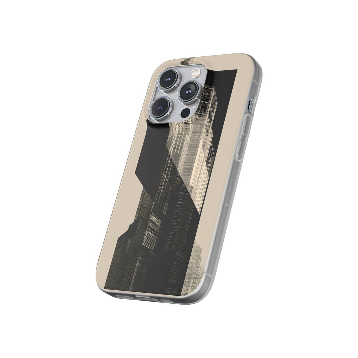 Beige Lite Phone Case for iPhone - Monolith Urban Grid