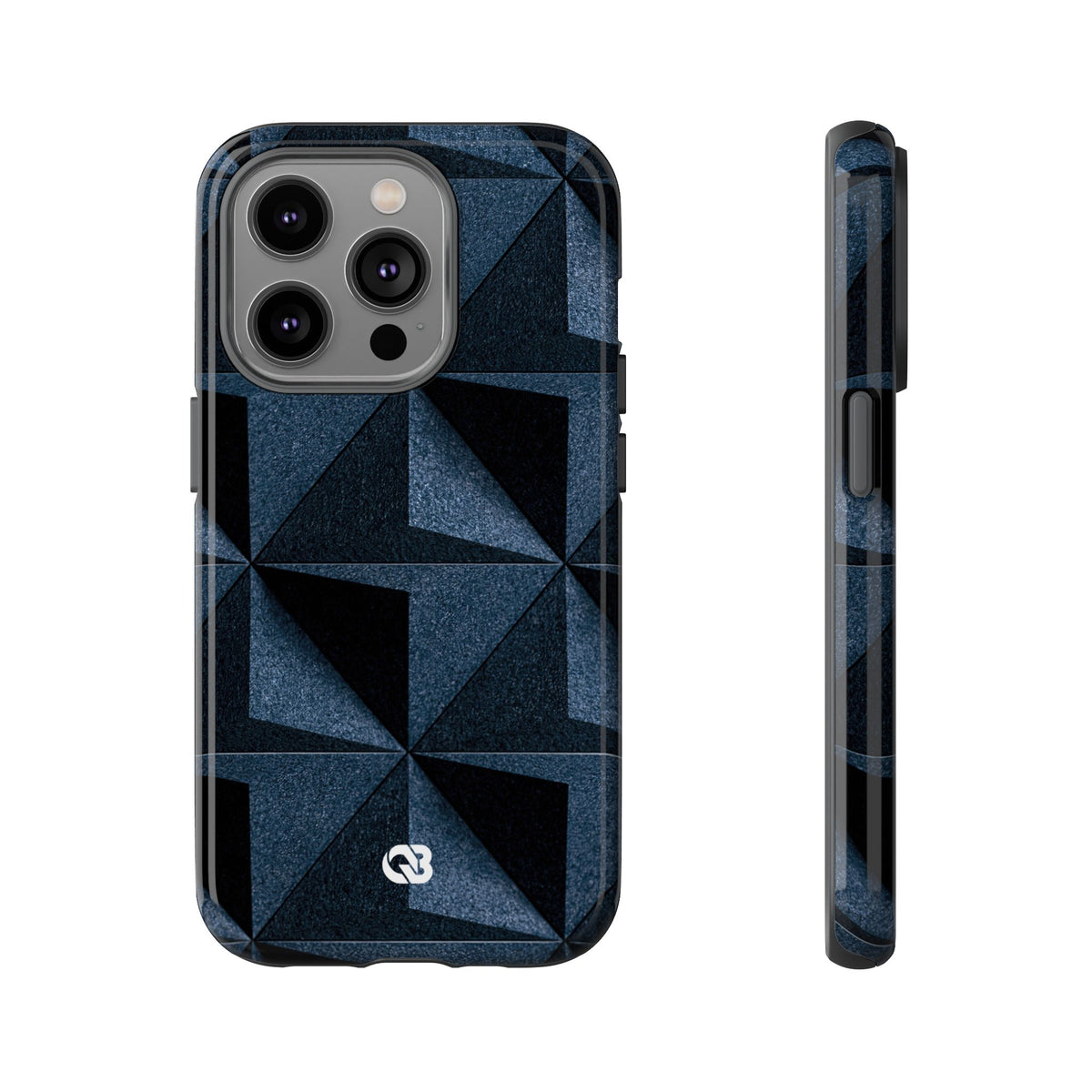 Blue Tough Phone Case for iPhone - Indigo Basalt Facets