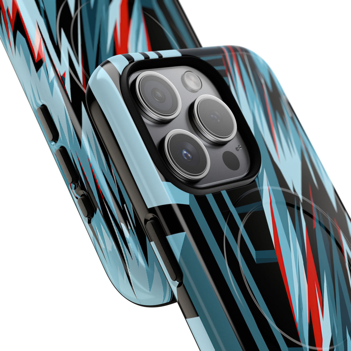 Blue Tough 2.0 Magsafe Phone Case for iPhone - Glitch Peak Cyan