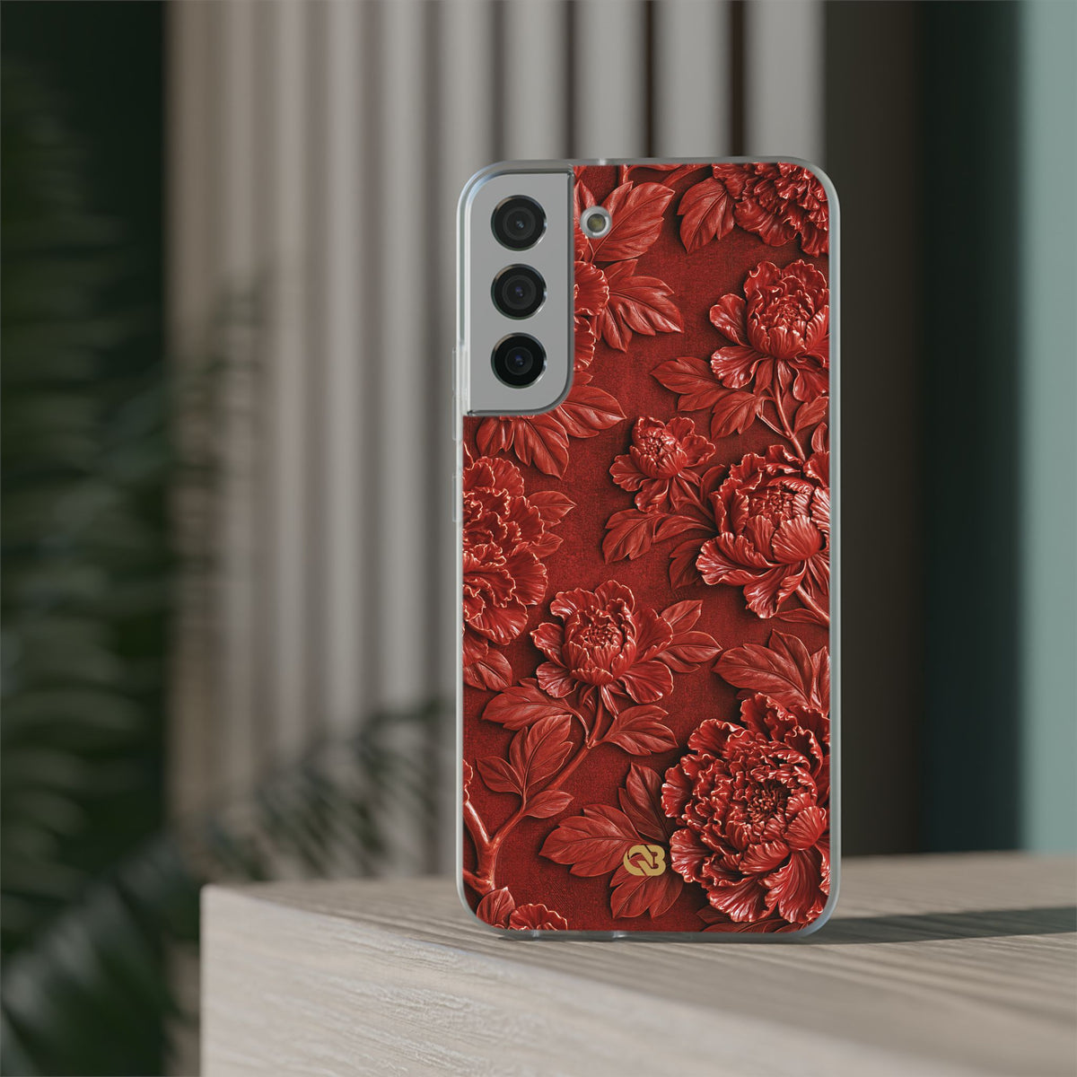 Cinnabar Peony Relief · Lite Phone Case for Samsung · Red