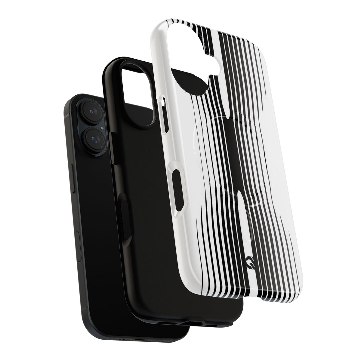 White Tough 2.0 Magsafe Phone Case for iPhone - Kinetic Mono Distortion