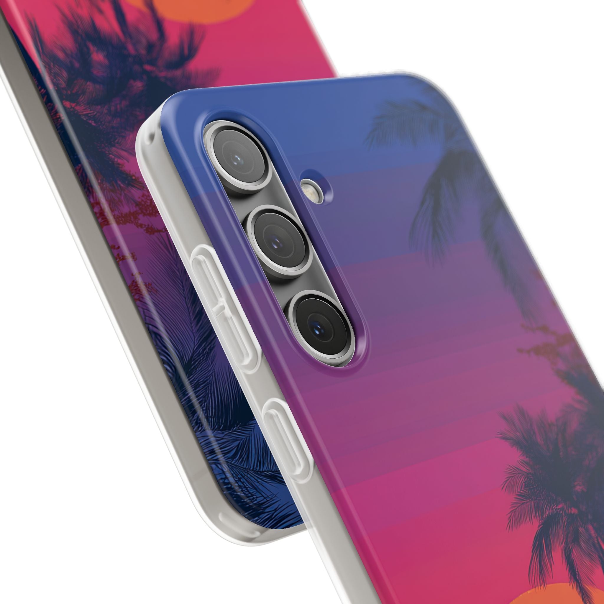 Neon Horizon Palms · Soft Handyhülle für Samsung