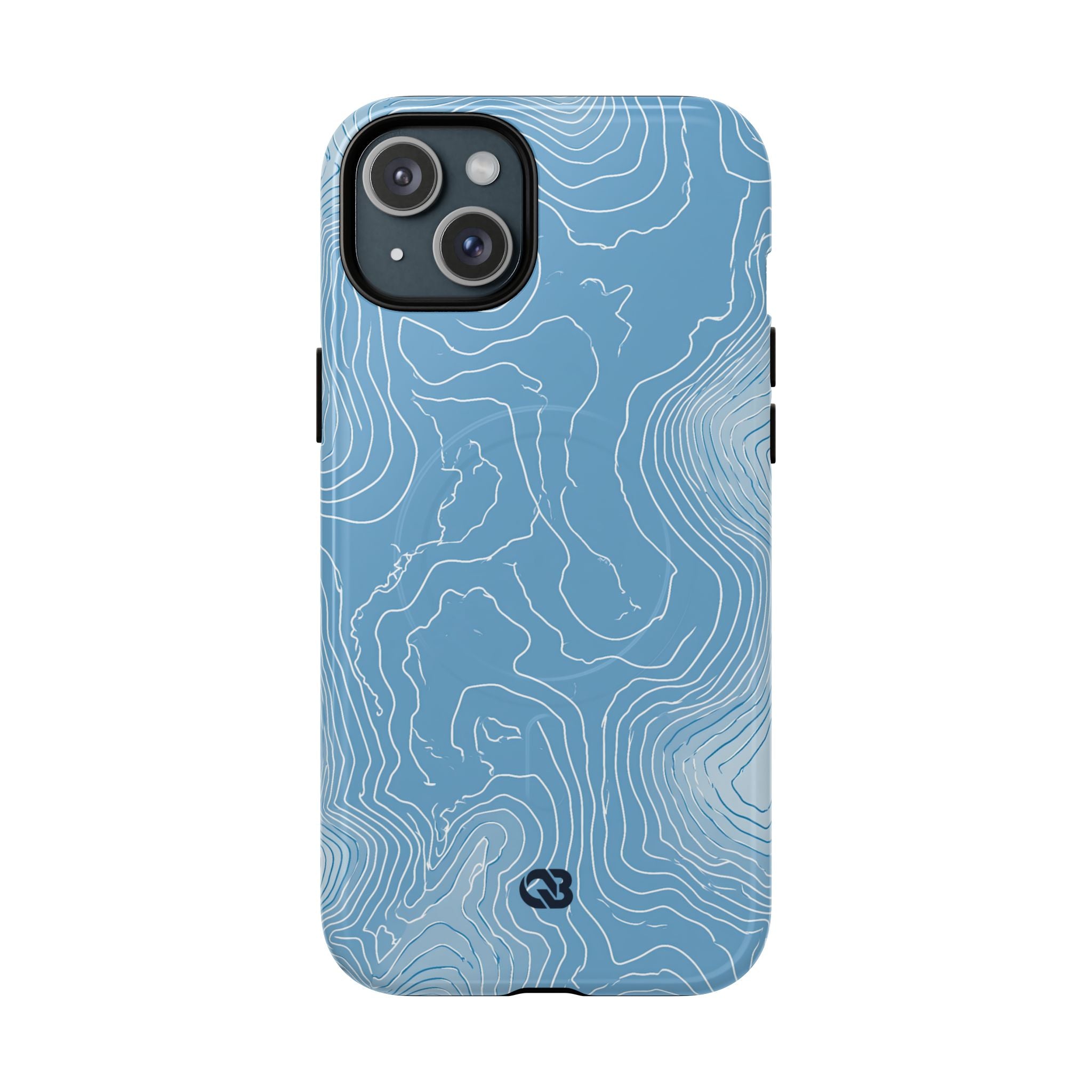 Blue Tough 2.0 Magsafe Phone Case for iPhone - Glacial Ridge Topo
