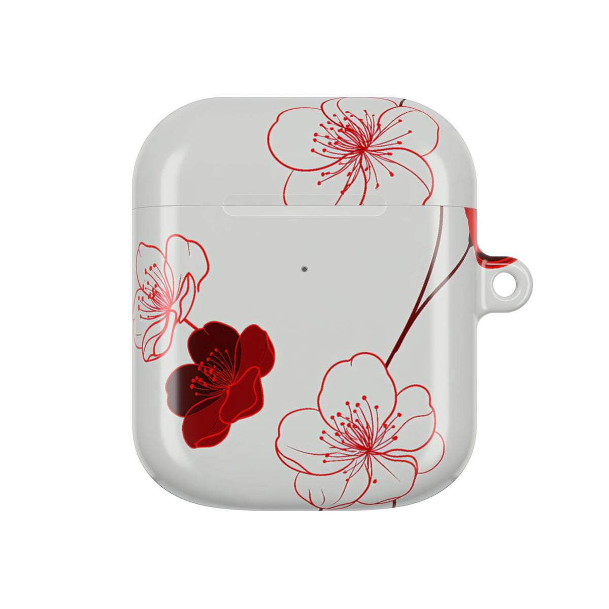 Crimson Sakura Blossom · Hard Case for AirPods & AirPods Pro · Red