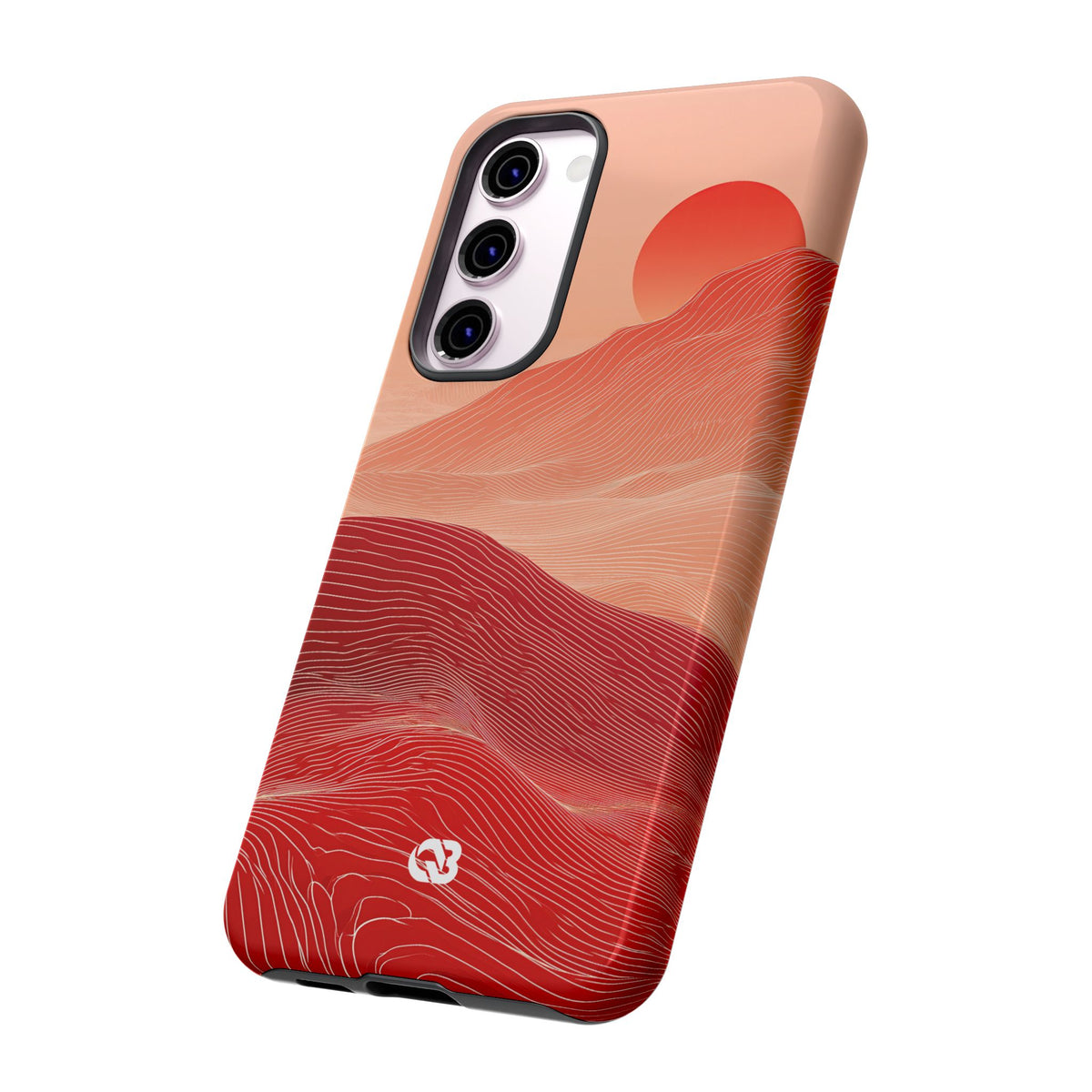 Red Tough Phone Case for Samsung - Crimson Ridge Lines
