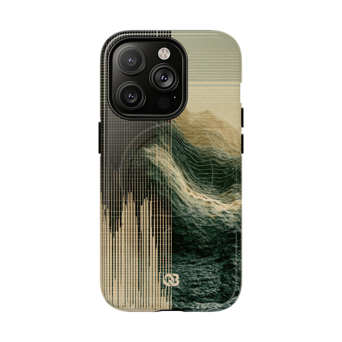 Beige Tough 2.0 Magsafe Phone Case for iPhone - Veridian Data Ridge