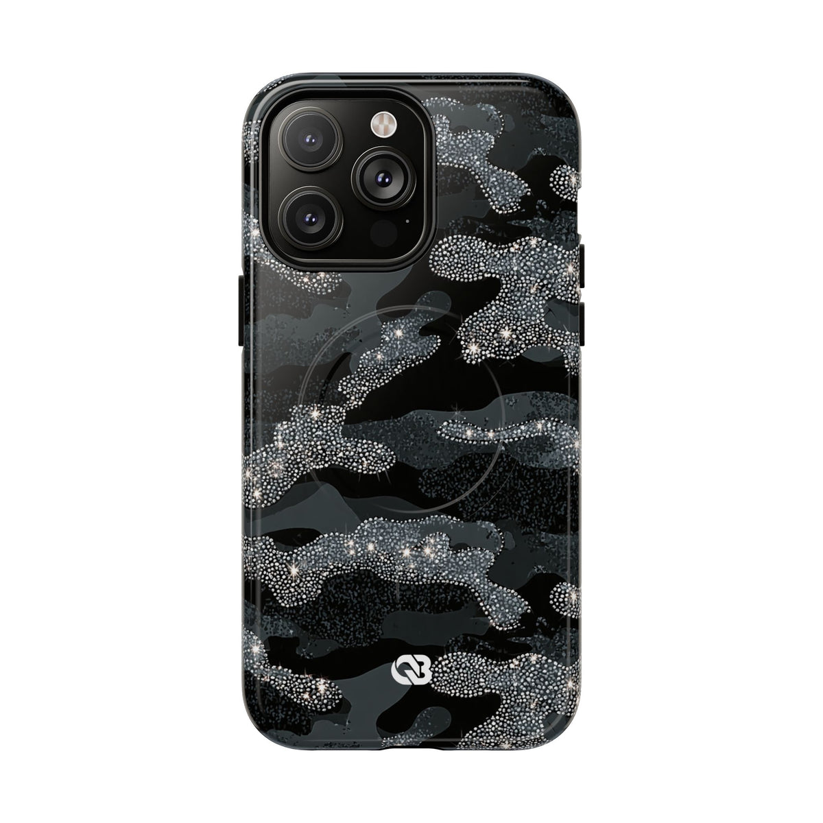 Glitter Shadow Camo · Tough 2.0 Magnetic Phone Case for iPhone · Black