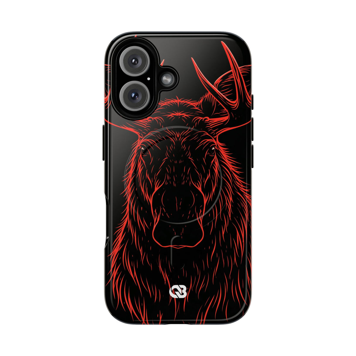 Crimson Horizon Moose · Tough 2.0 Magnetic Phone Case for iPhone · Black