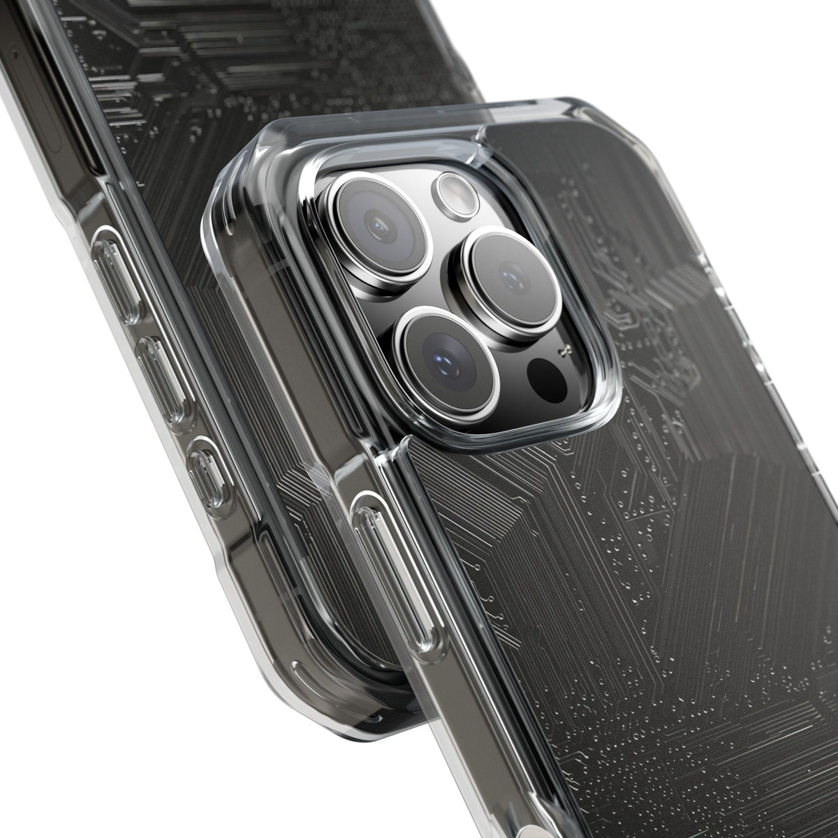 Obsidian Circuitry · Clear Impact Magnetic Phone Case for iPhone · Black