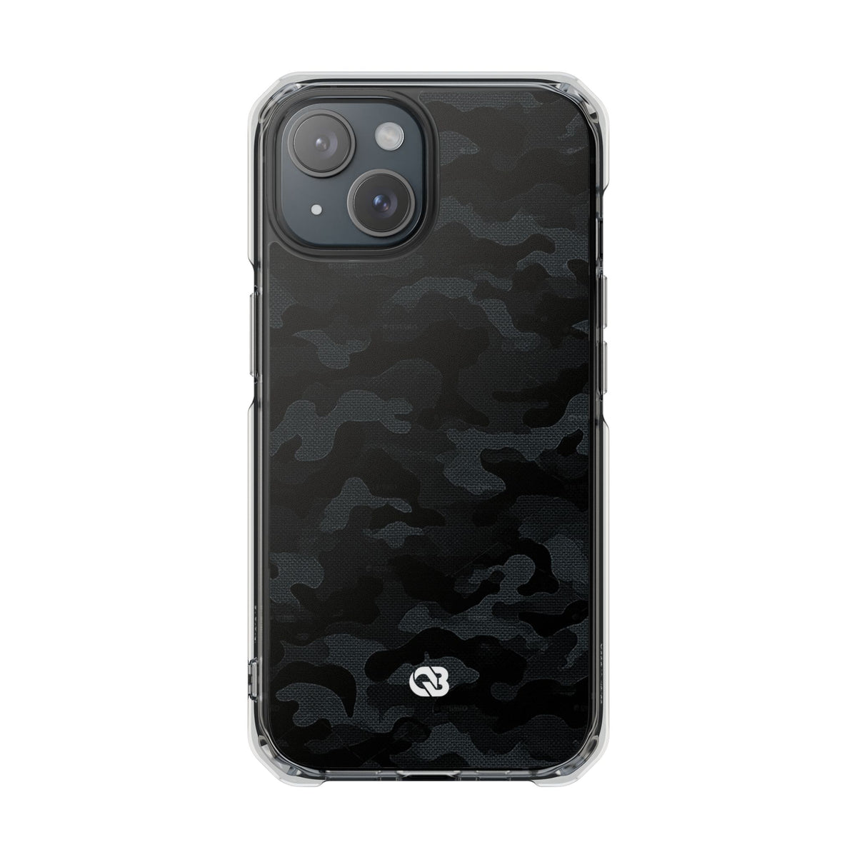 Blackout Urban Camo · Clear Impact Magnetic Phone Case for iPhone · Black