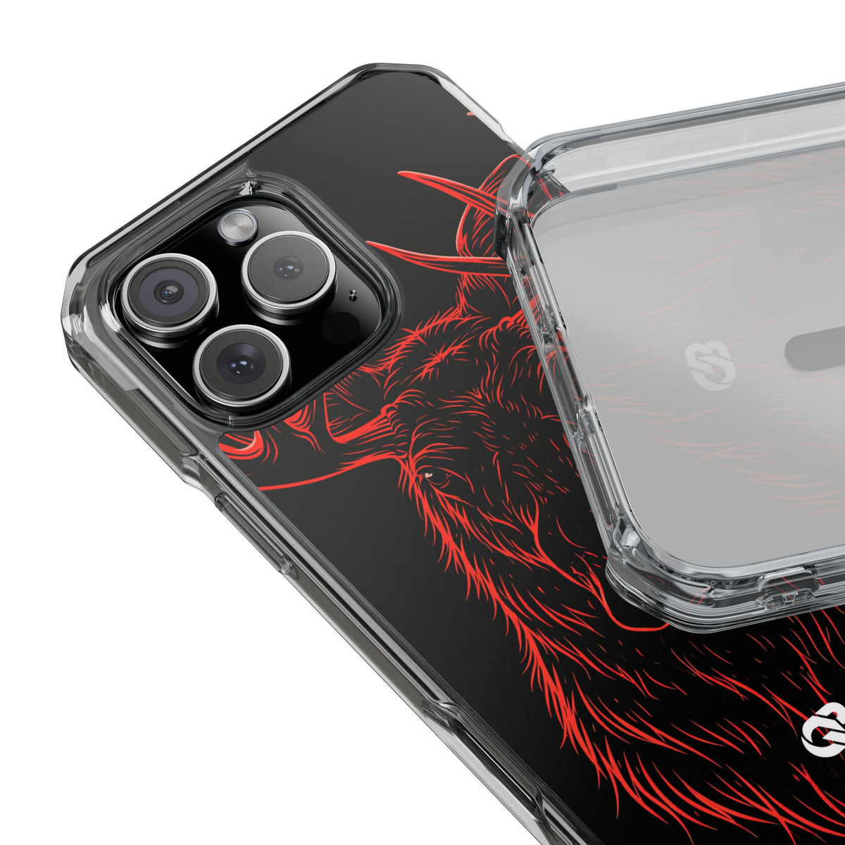 Nordic Moose Contour · Clear Impact Magnetic Phone Case for iPhone · Red