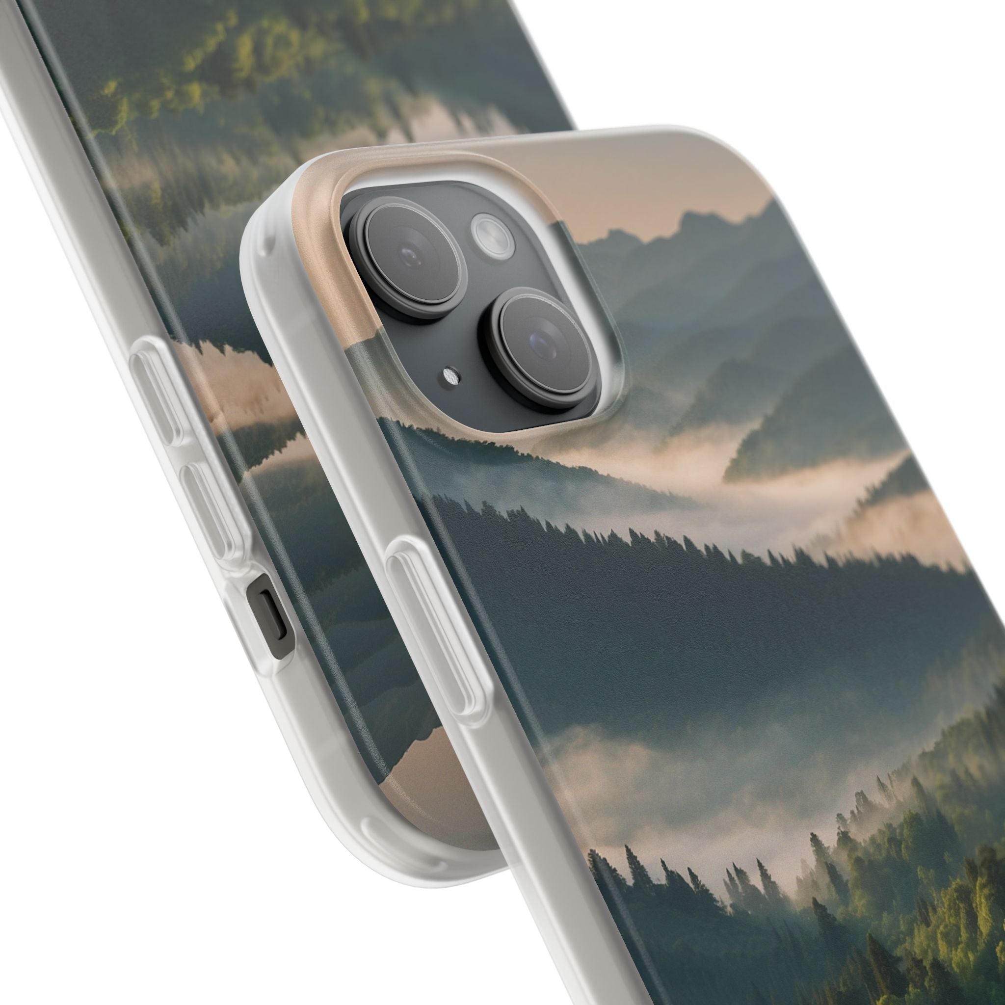 Foggy Mountain Ridge · Soft Phone Case for iPhone