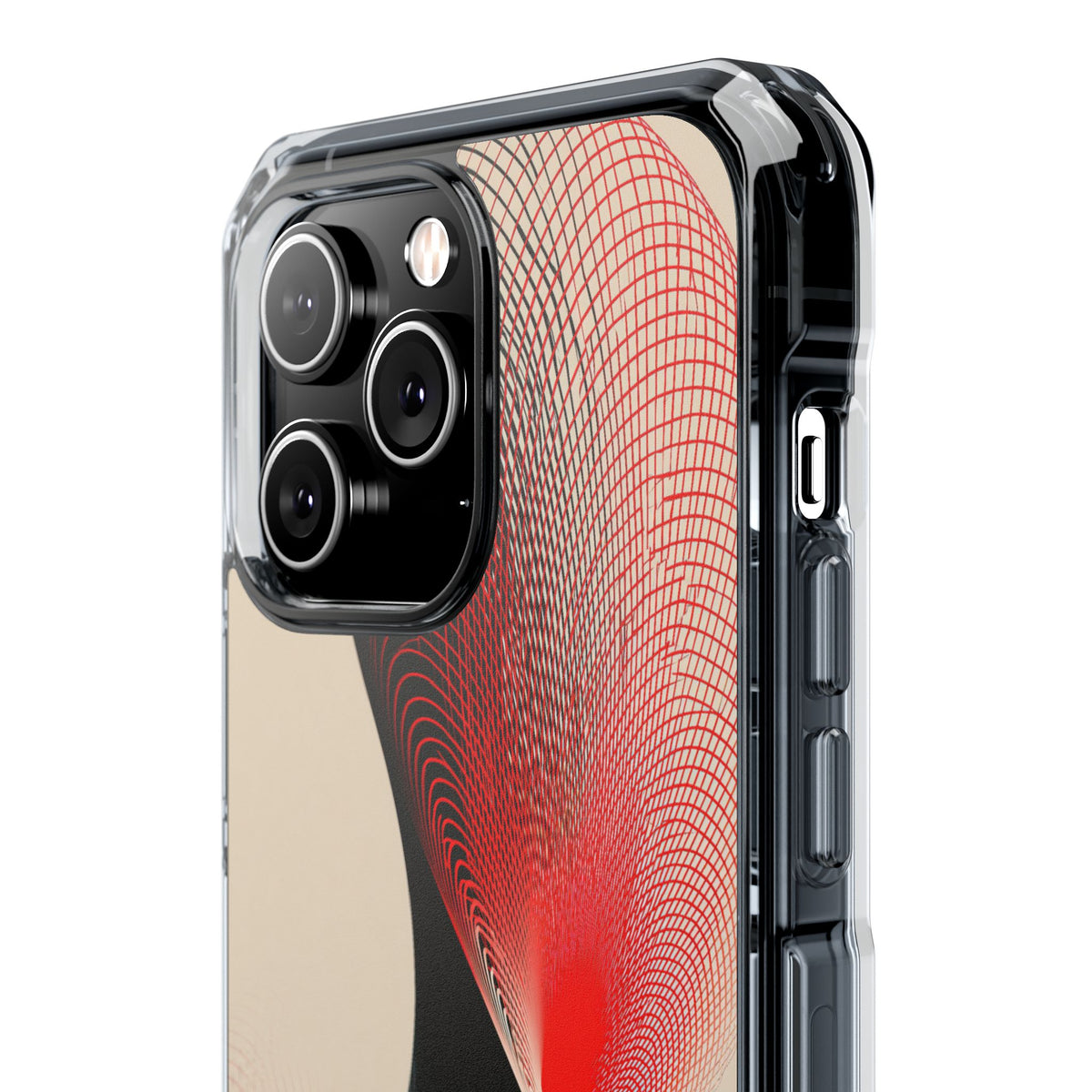 Red Impact MagSafe Phone Case for iPhone - Scarlet Wireframe Helix