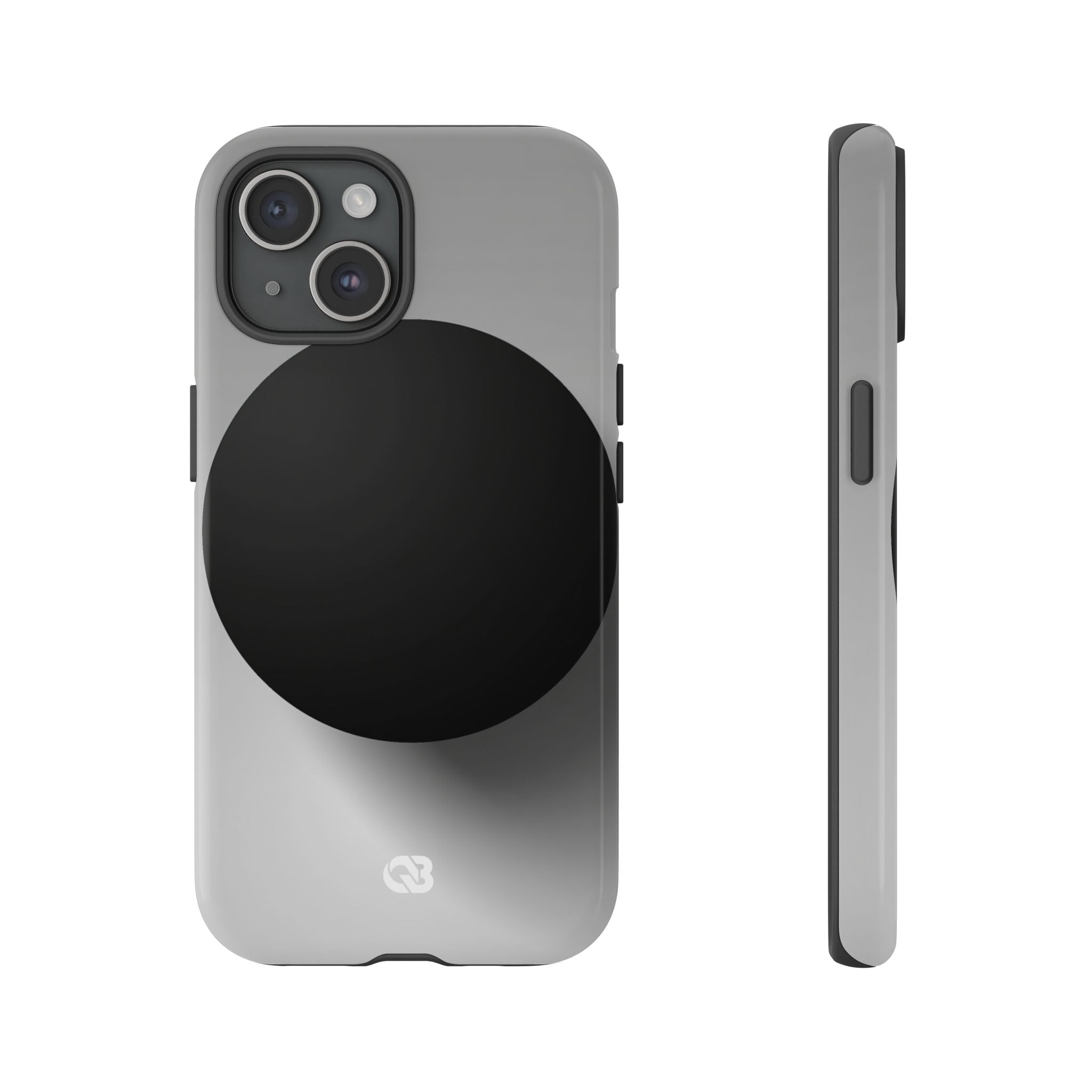 Grey Tough Phone Case for iPhone - Matte Onyx Sphere
