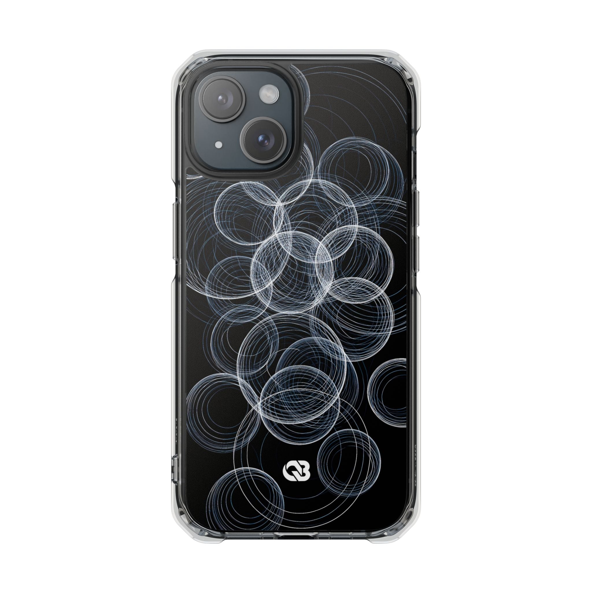 Black Impact MagSafe Phone Case for iPhone - Frosted Ring Matrix