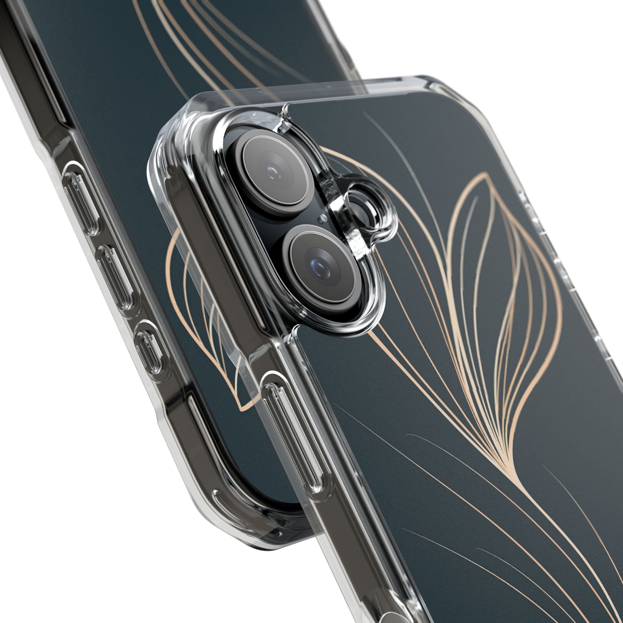 Teal Impact MagSafe Phone Case for iPhone - Sandstone Silk Flora