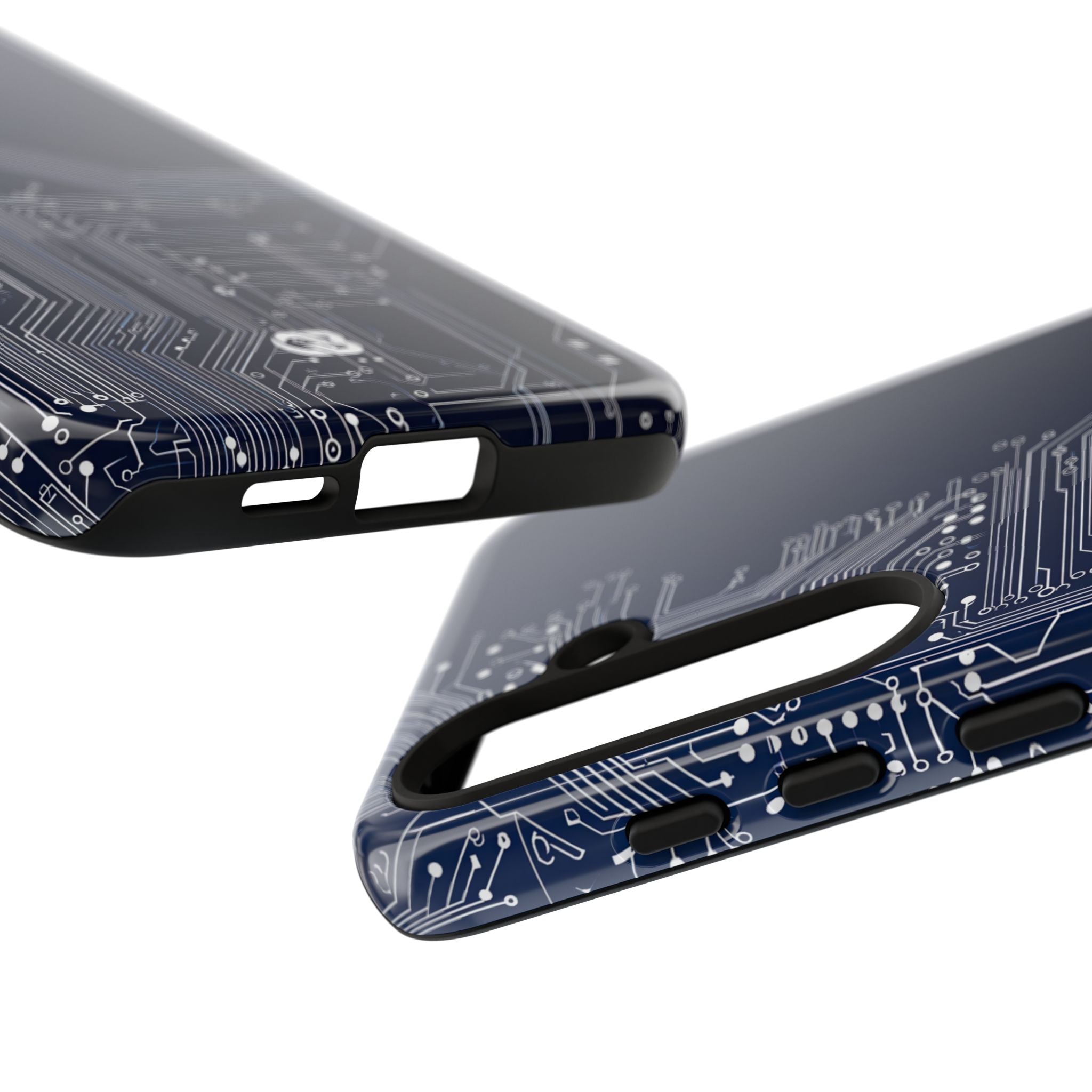 Blue Tough Phone Case for Samsung - Cobalt Data Stream
