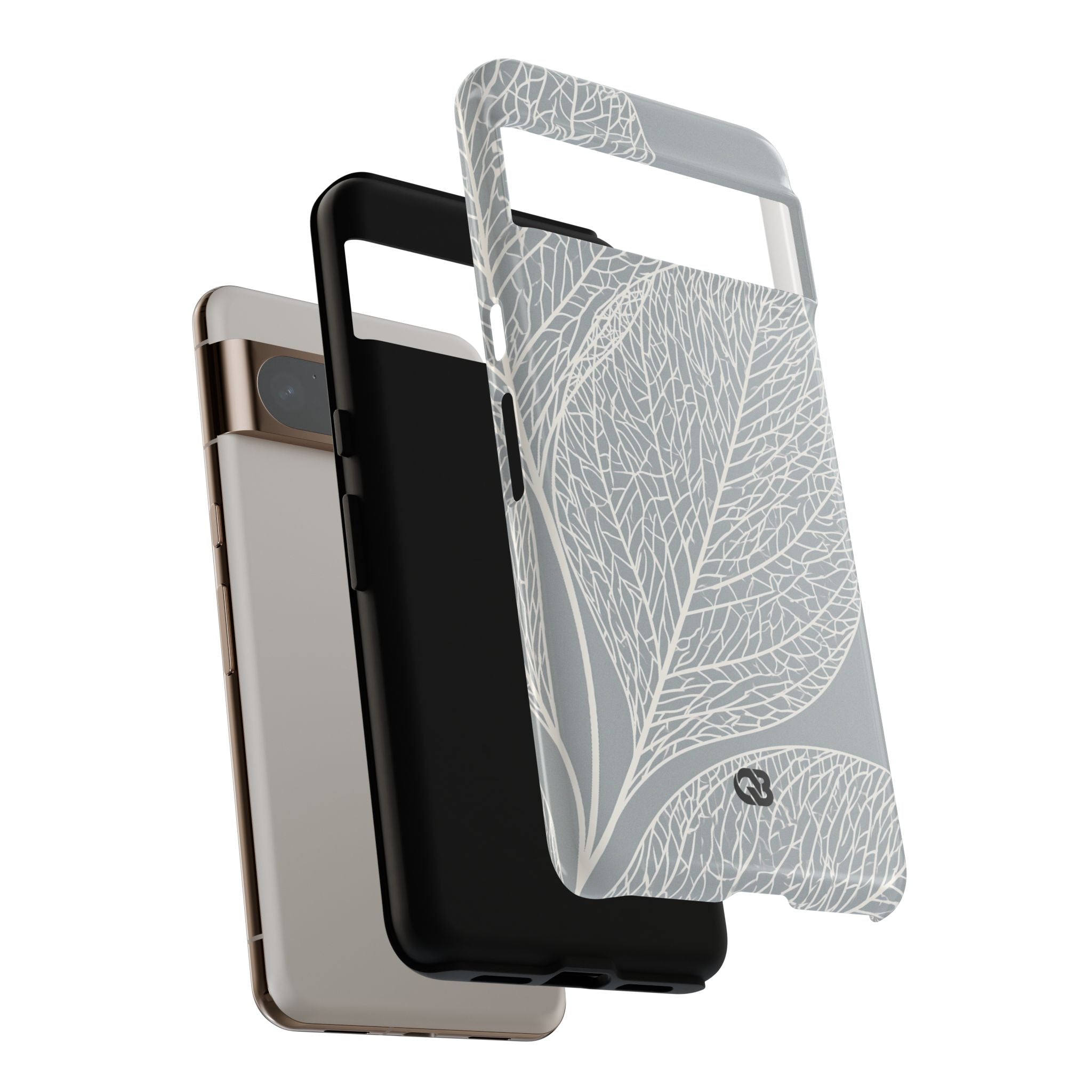 Grey Tough Phone Case for Google Pixel - Frosted Ash Veins