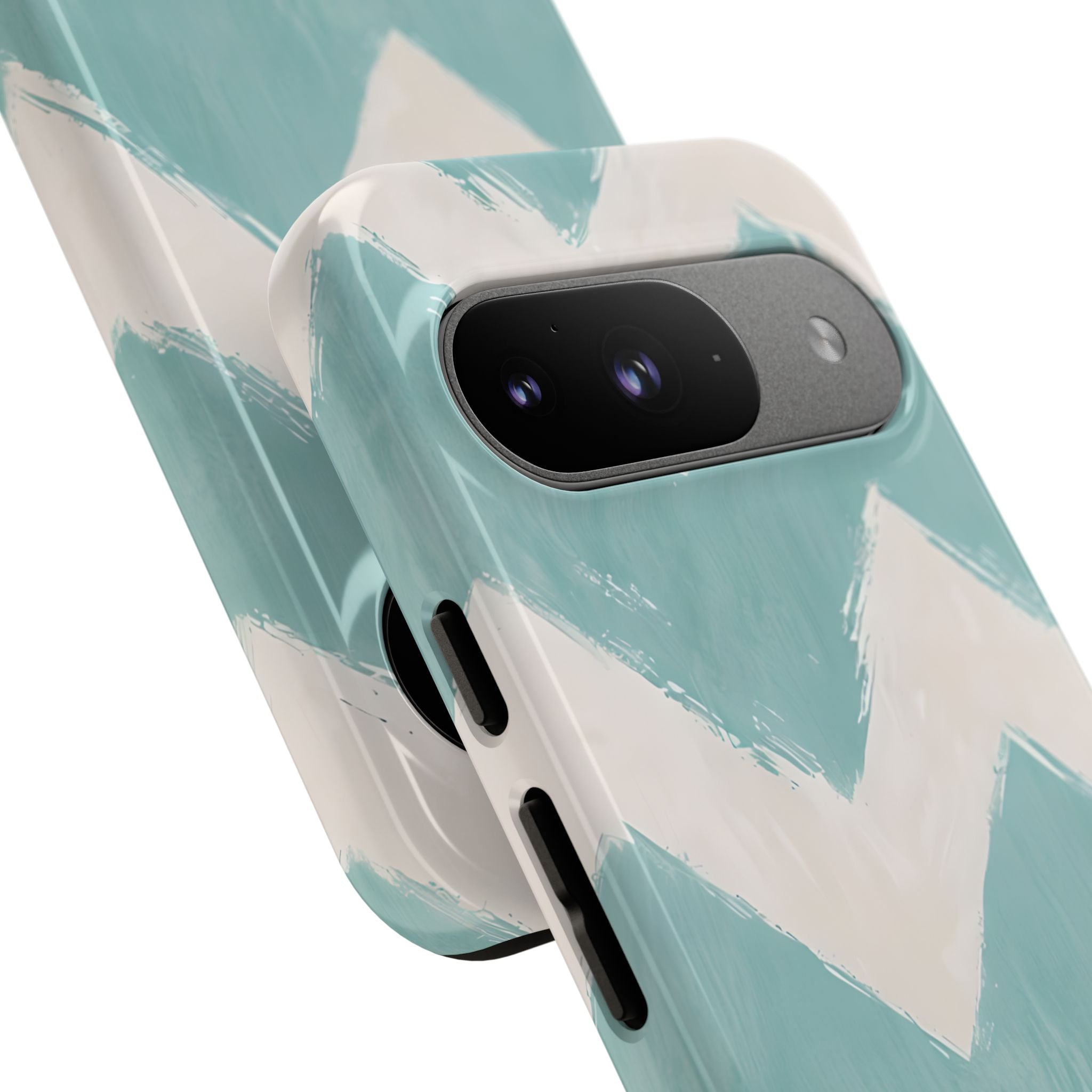 Teal Painted Chevron · Tough Phone Case for Google Pixel