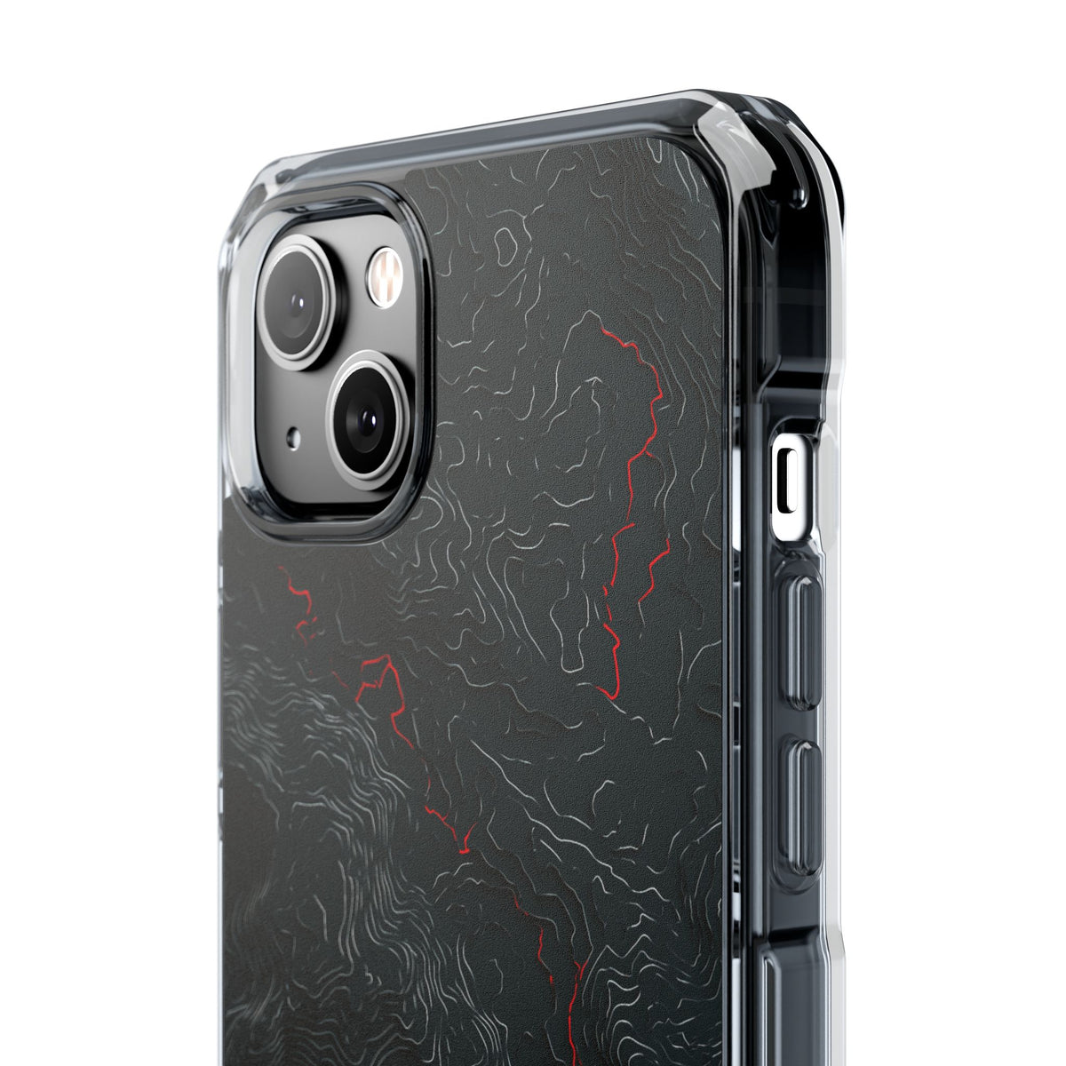 Crimson Rift · Clear Impact Magnetic Phone Case for iPhone · Black