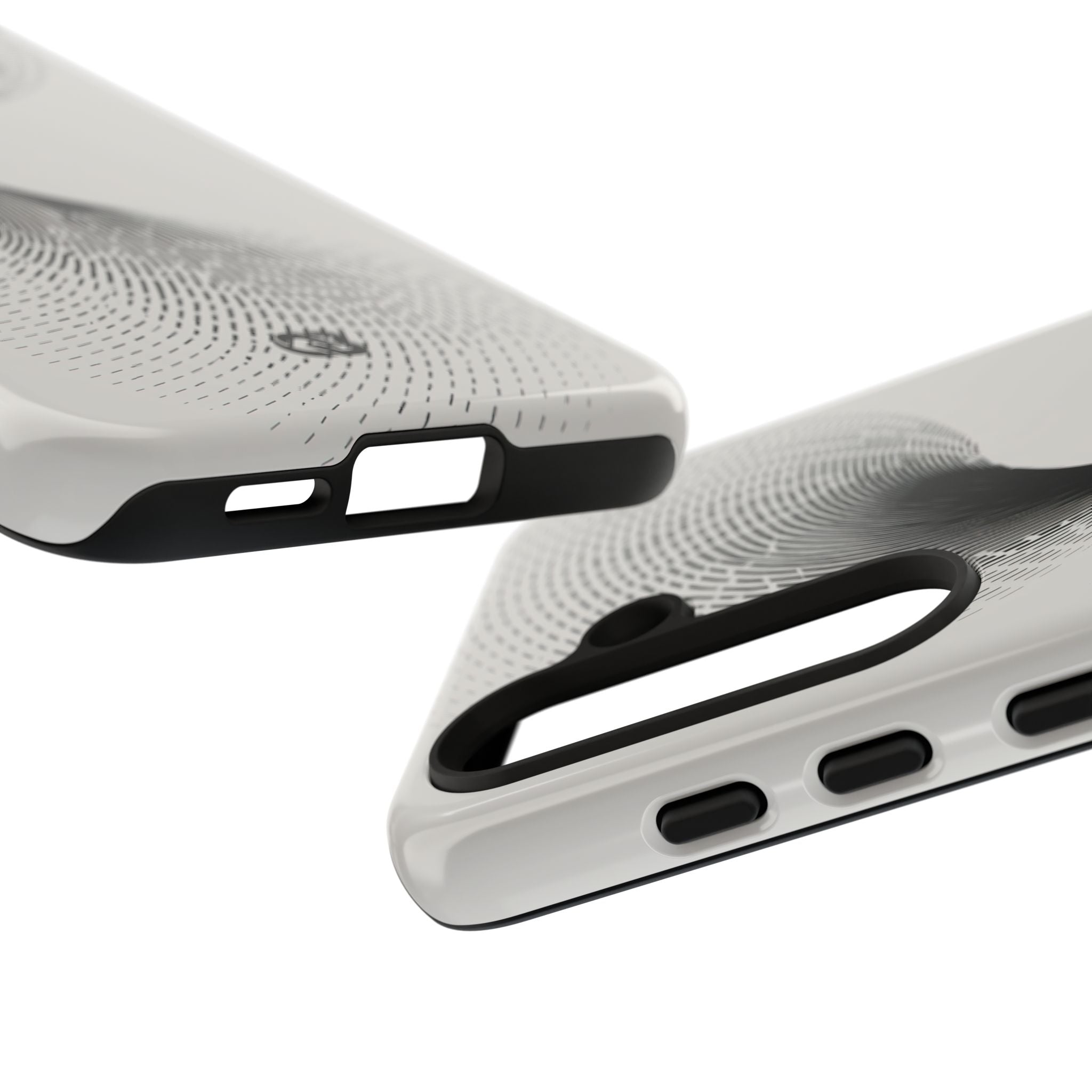 White Tough Phone Case for Samsung - Linear Torsion Grid