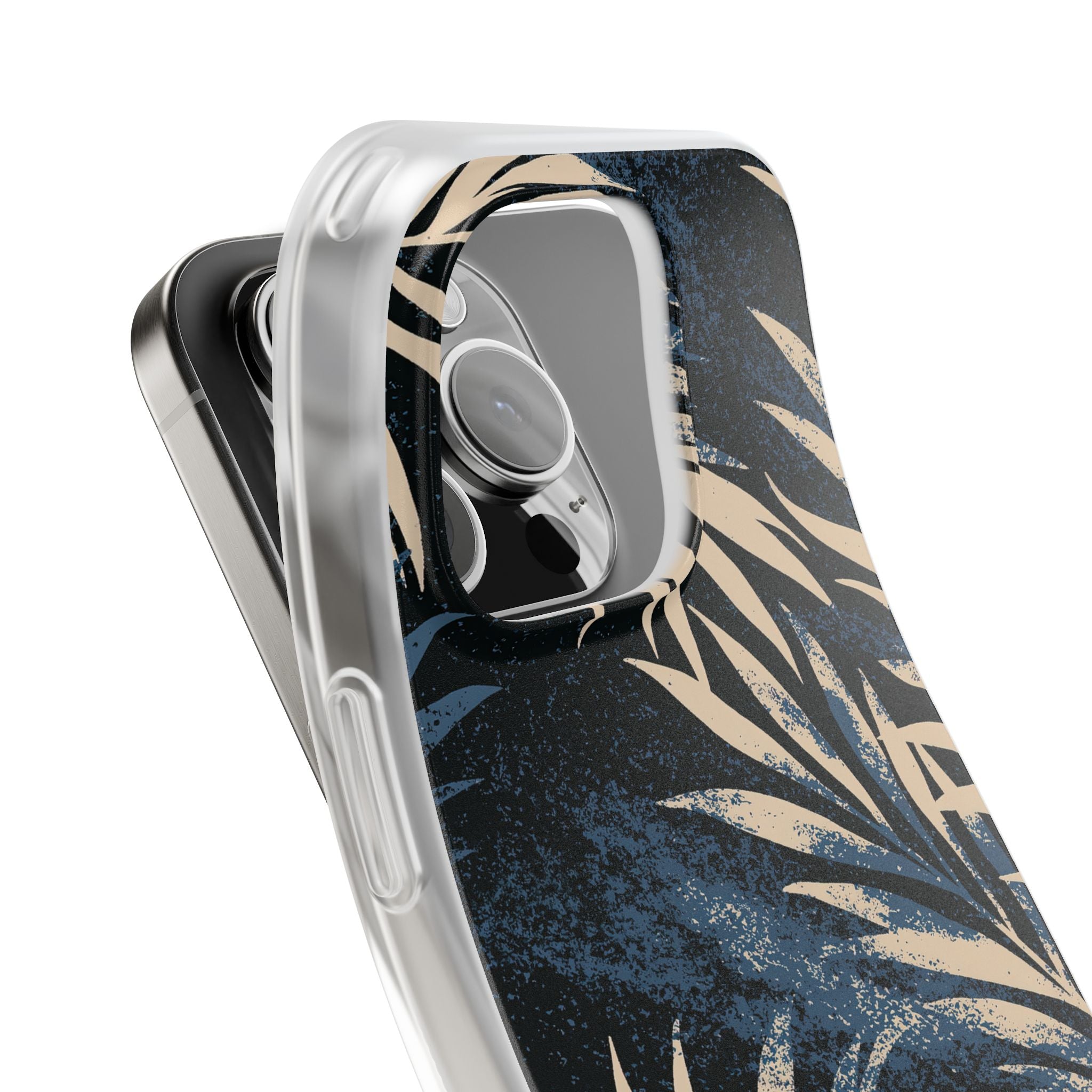 Blue Lite Phone Case for iPhone - Midnight Indigo Palm