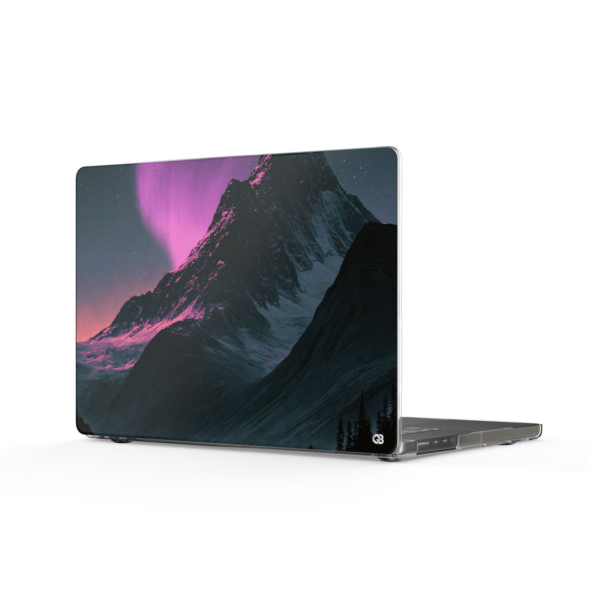 Arctic Aurora Summit · Clear Hard Case for MacBook · Black