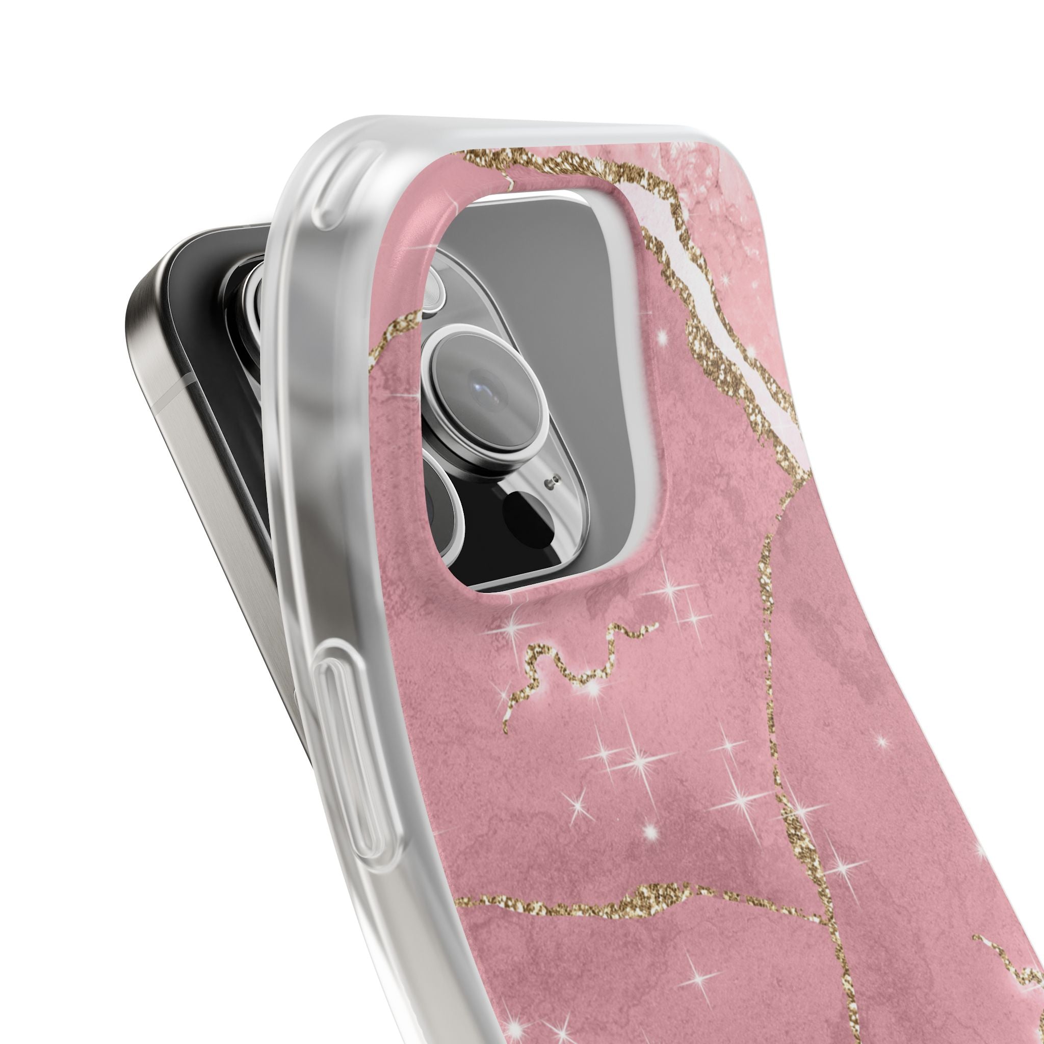 Rose Sparkle Marble · Soft Coque de téléphone pour iPhone