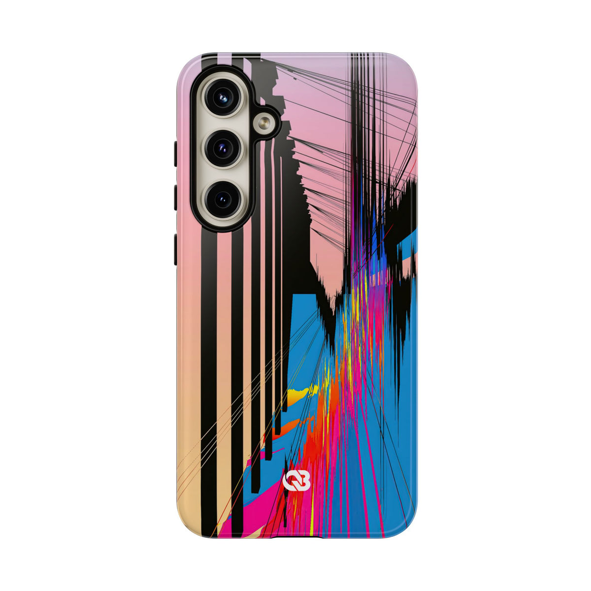 Blue Tough Phone Case for Samsung - Fractured Data Skyline
