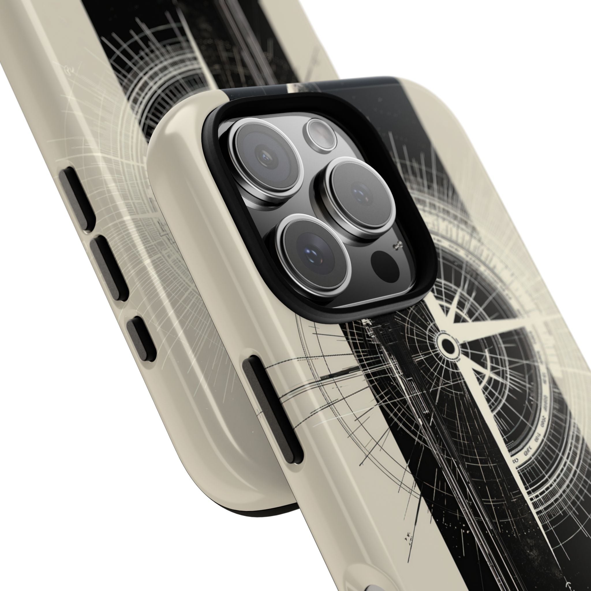 Beige Tough Phone Case for iPhone - Zenith Vector Spire