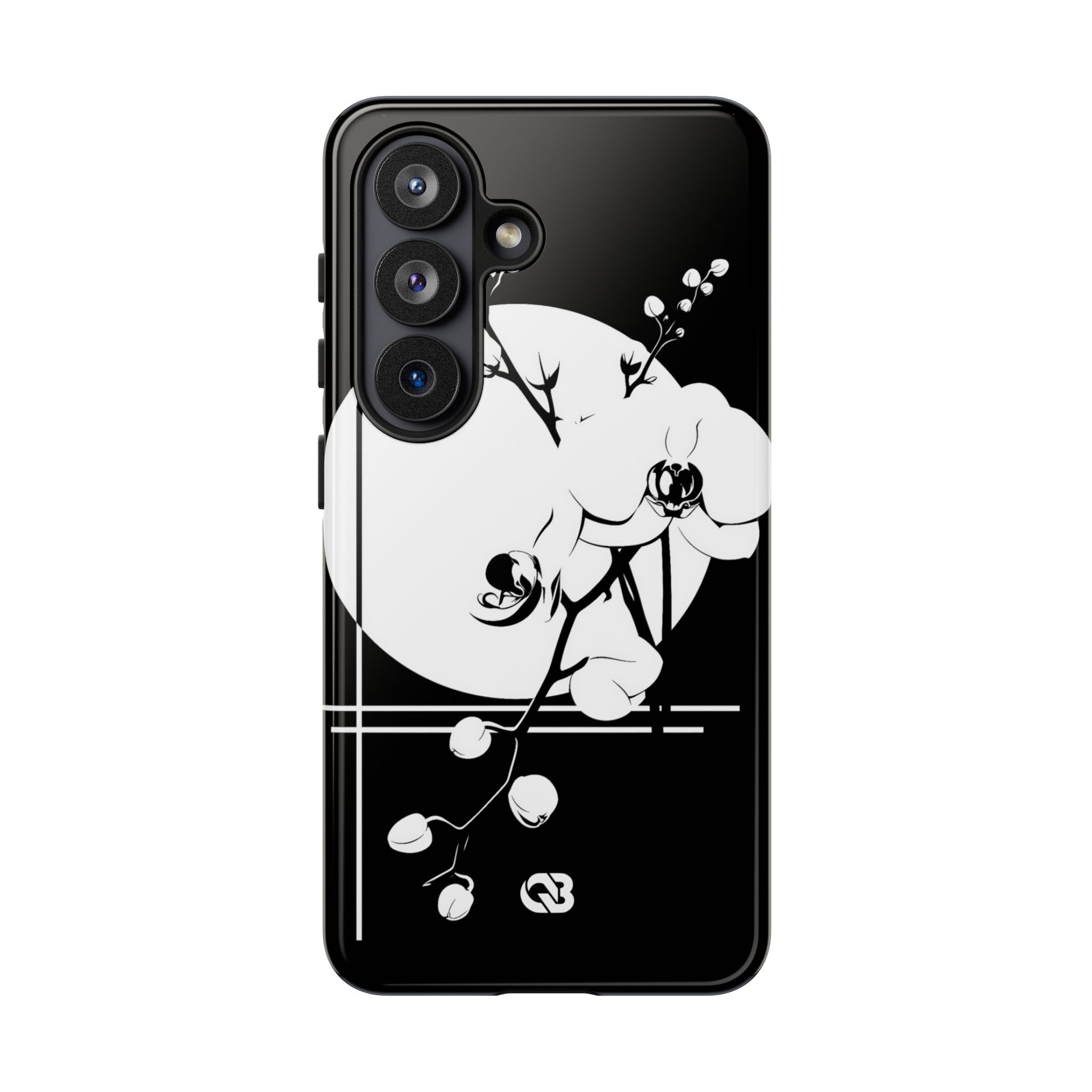 Black Tough Phone Case for Samsung - Lunar Orchid Grid