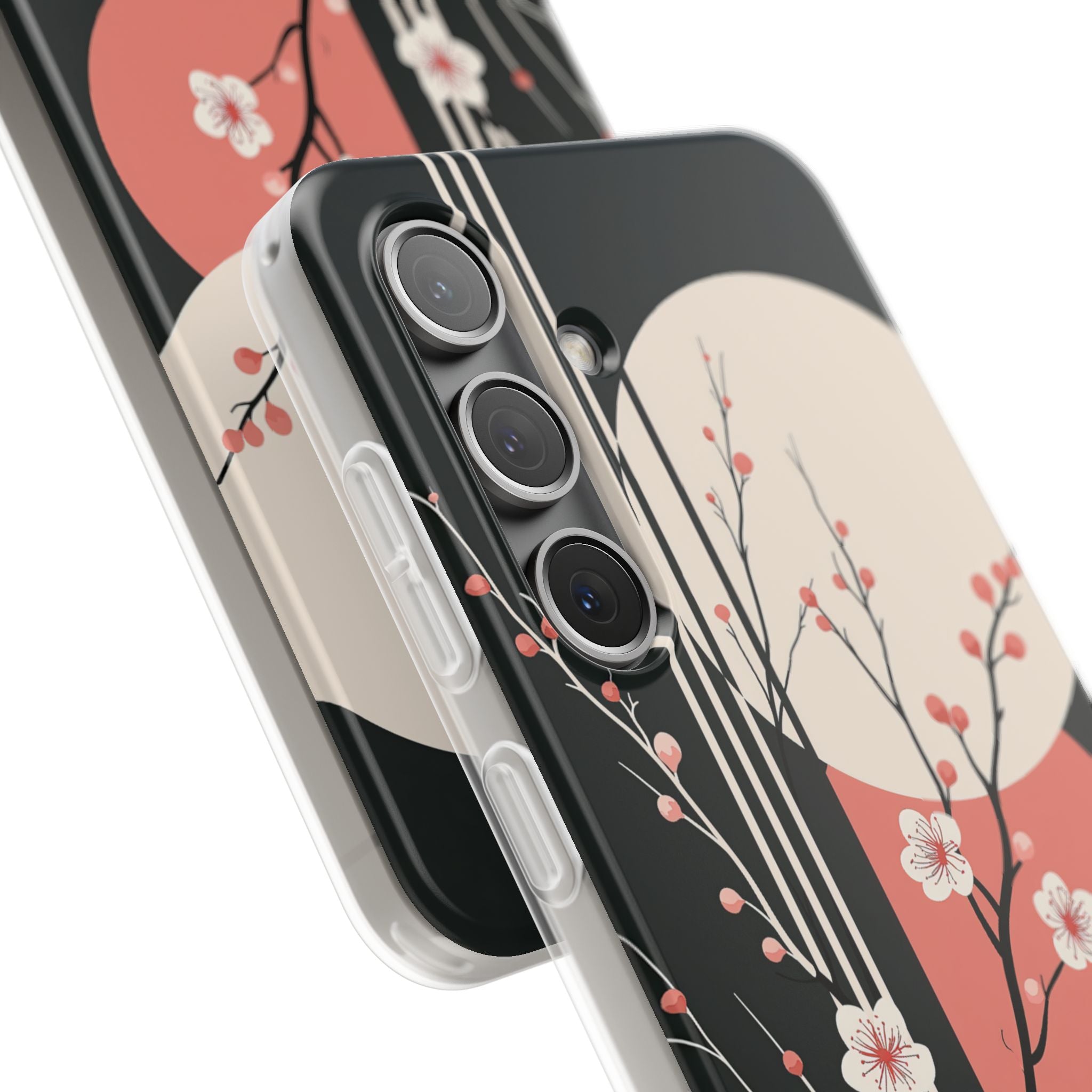 Black Lite Phone Case for Samsung - Kyoto Midnight Blossom