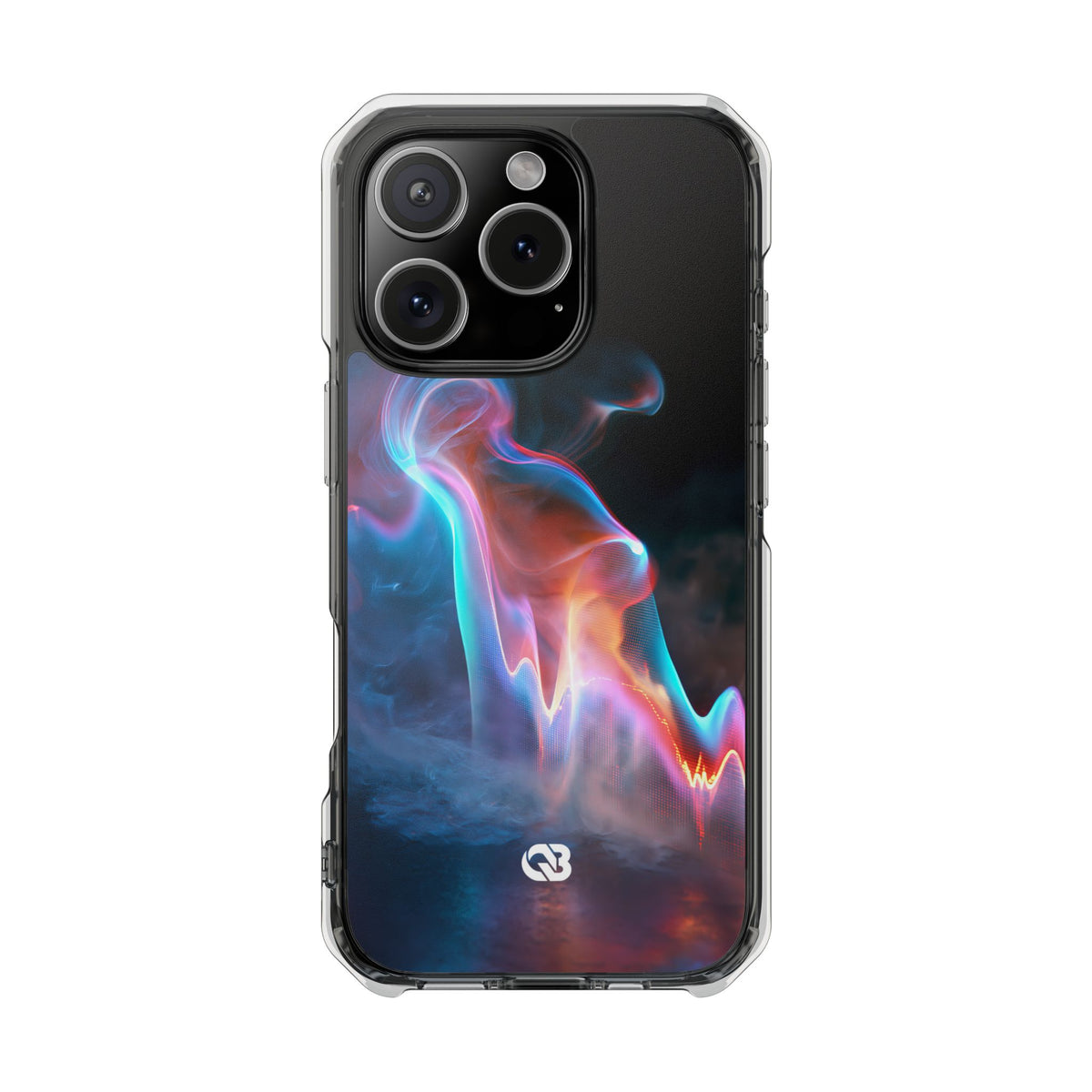Neon Waveform · Clear Impact Magnetic Phone Case for iPhone · Black