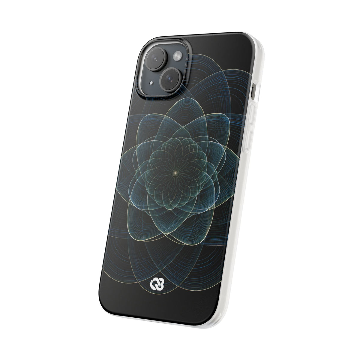 Blue Lite Phone Case for iPhone - Celestial Wireframe Bloom