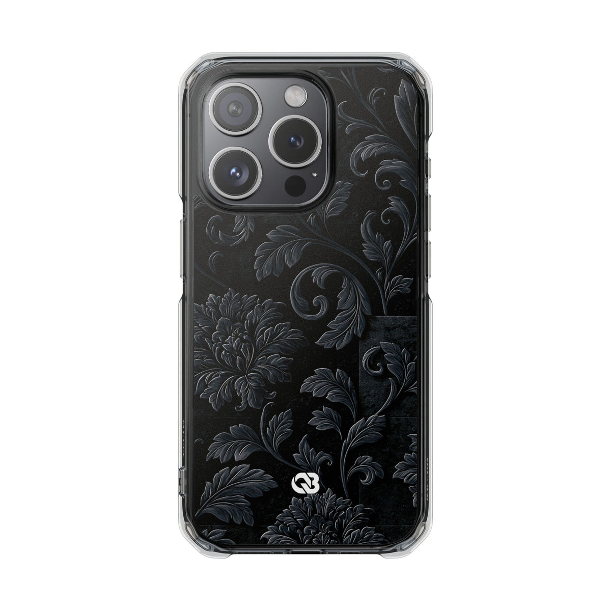 Obsidian Damask · Clear Impact Magnetic Phone Case for iPhone · Black