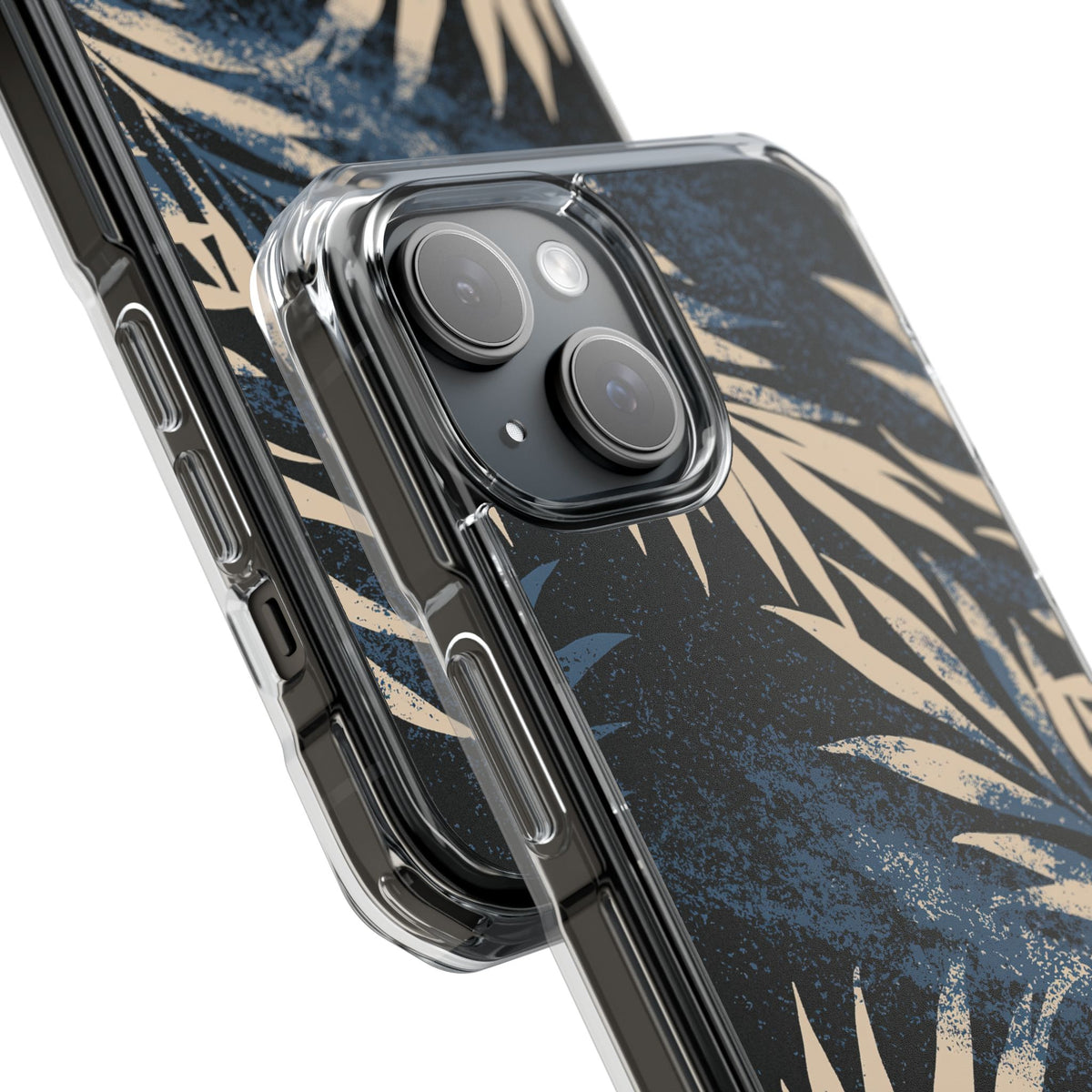 Blue Impact MagSafe Phone Case for iPhone - Midnight Indigo Palm