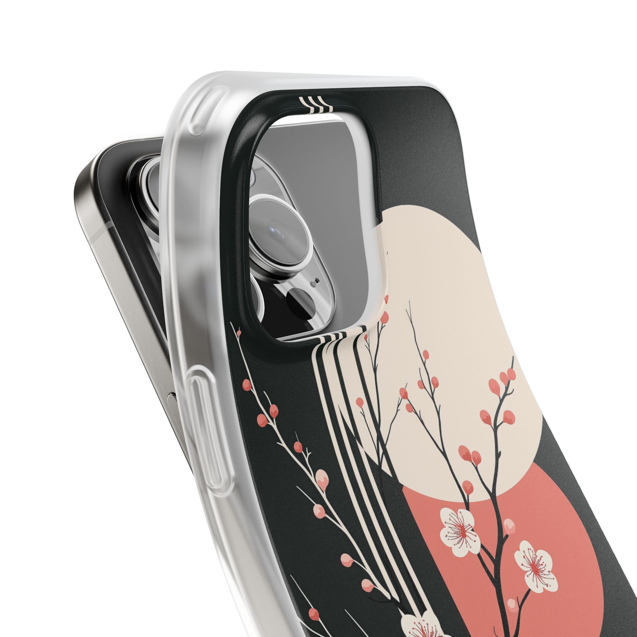 Black Lite Phone Case for iPhone - Kyoto Midnight Blossom